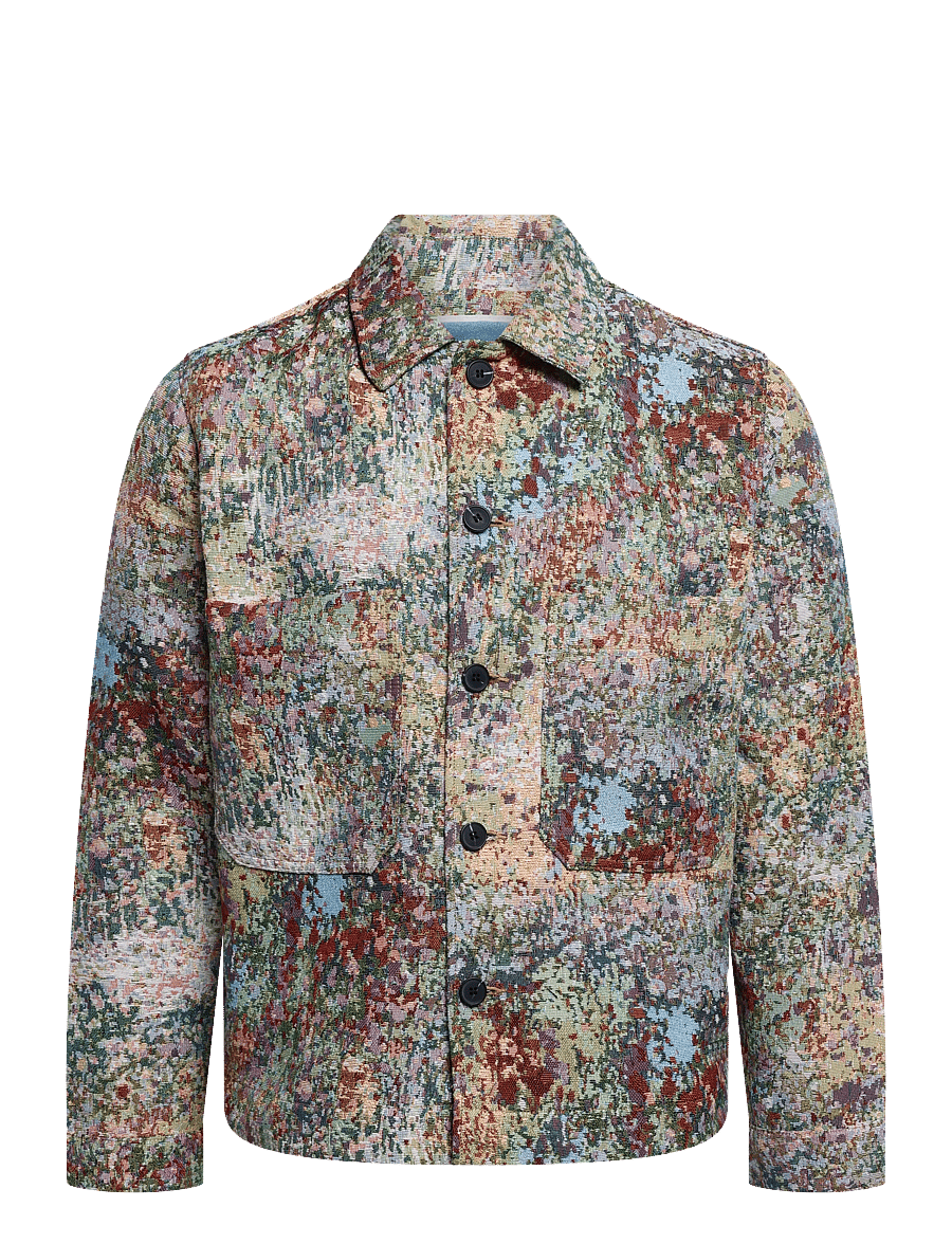 ONLY & SONS - ONSCASSEL JAQ PAINT 1237 YFM DNM SHIRT - gemusterte hemden - dark blue denim - 0