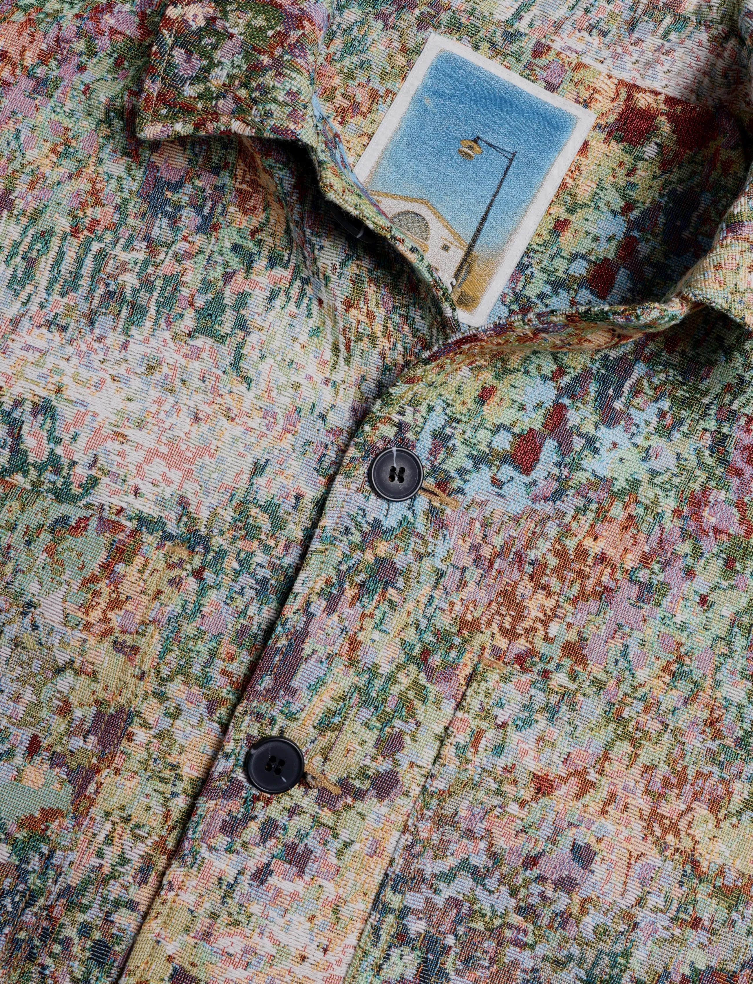 ONLY & SONS - ONSCASSEL JAQ PAINT 1237 YFM DNM SHIRT - gemusterte hemden - dark blue denim - 2