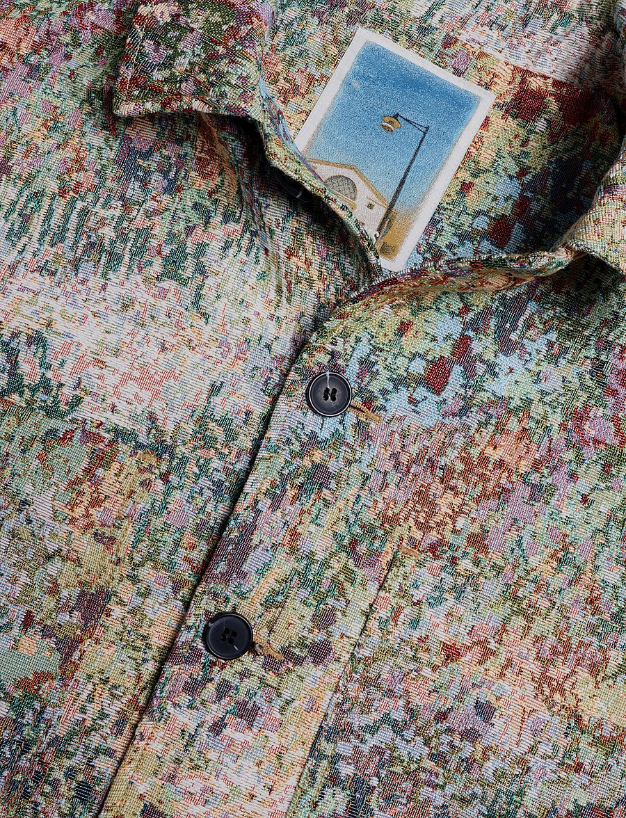 ONLY & SONS - ONSCASSEL JAQ PAINT 1237 YFM DNM SHIRT - gemusterte hemden - dark blue denim - 2