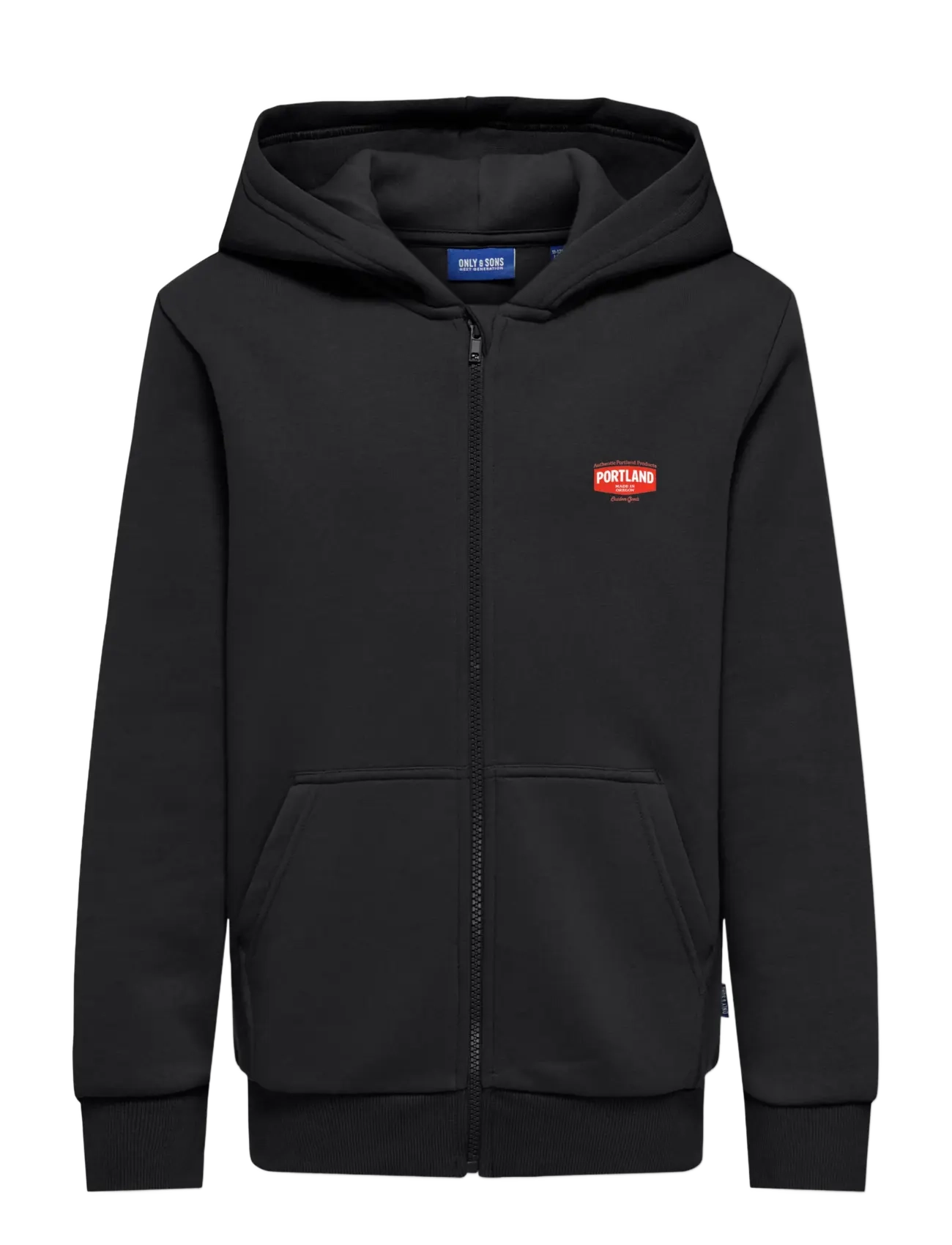 ONLY & SONS OSJCERES RLX PORTLAND ZIP HOODIE - ONLY & SONS JUNIOR - BLACK / black