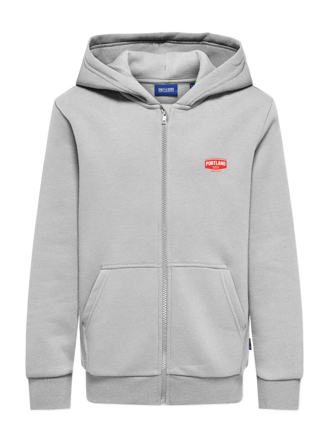 ONLY & SONS OSJCERES RLX PORTLAND ZIP HOODIE - ONLY & SONS JUNIOR - LIGHT GREY MELANGE / grey