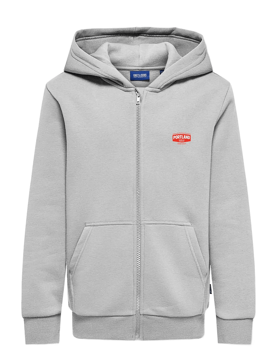 ONLY & SONS - OSJCERES RLX PORTLAND ZIP HOODIE - kapuzenpullover - light grey melange - 0