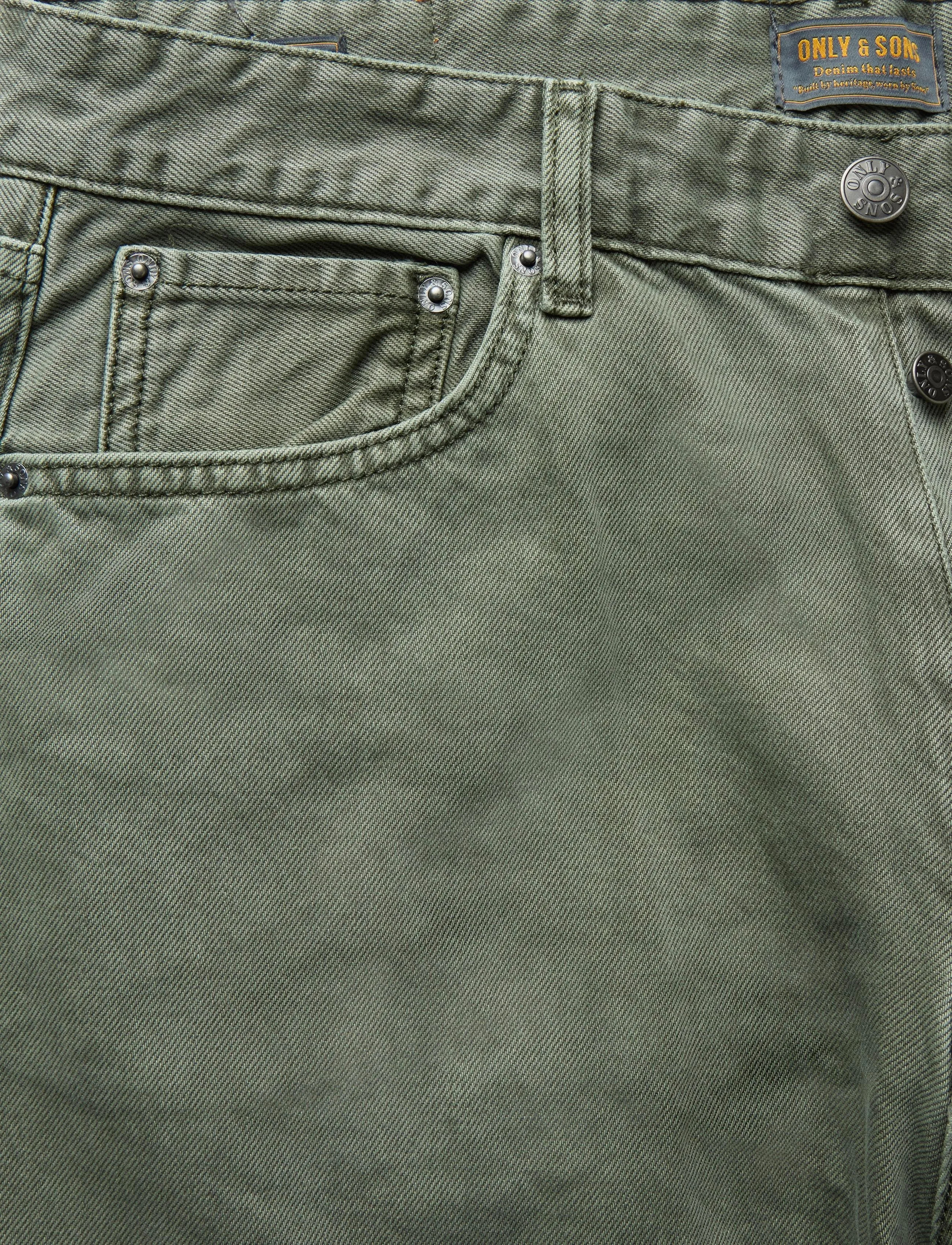 ONLY & SONS - ONSFADE LOOSE COL BOX 1427 AZG DNM KA - loose jeans - calliste green - 2