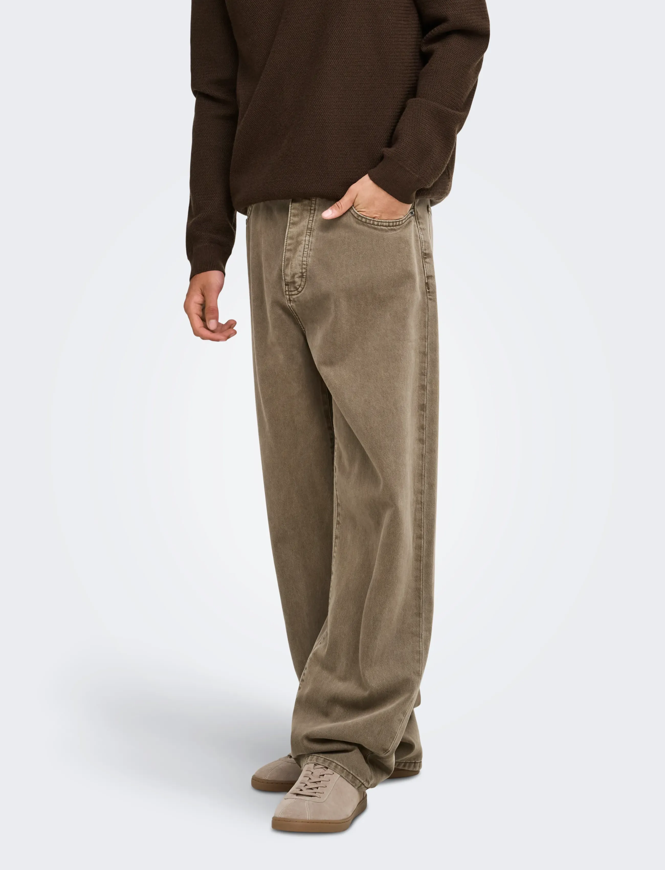 ONLY & SONS ONSFADE LOOSE COL BOX 1427 AZG DNM KA - Kollektionen - DESERT TAUPE / brown