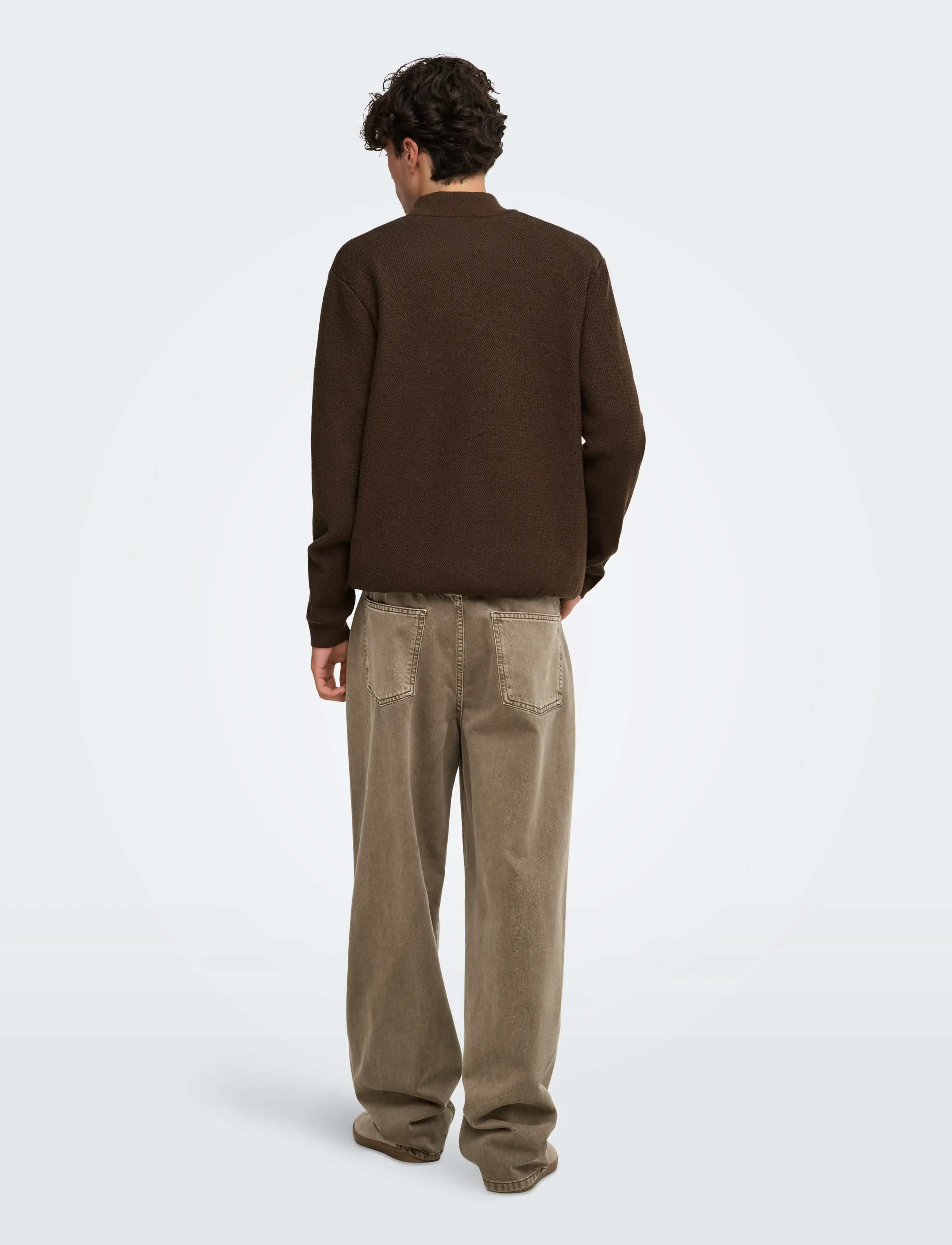 ONLY & SONS - ONSFADE LOOSE COL BOX 1427 AZG DNM KA - weite jeans - desert taupe - 3