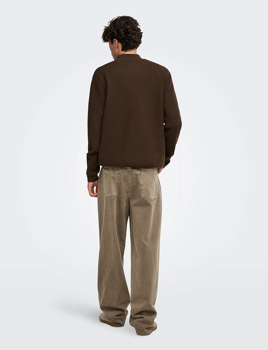 ONLY & SONS - ONSFADE LOOSE COL BOX 1427 AZG DNM KA - weite jeans - desert taupe - 3