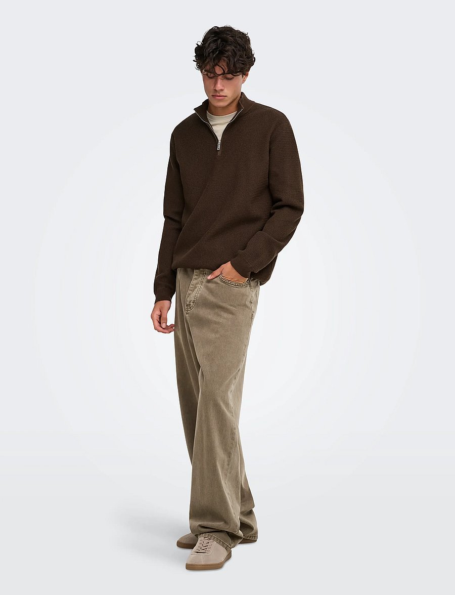 ONLY & SONS - ONSFADE LOOSE COL BOX 1427 AZG DNM KA - weite jeans - desert taupe - 4