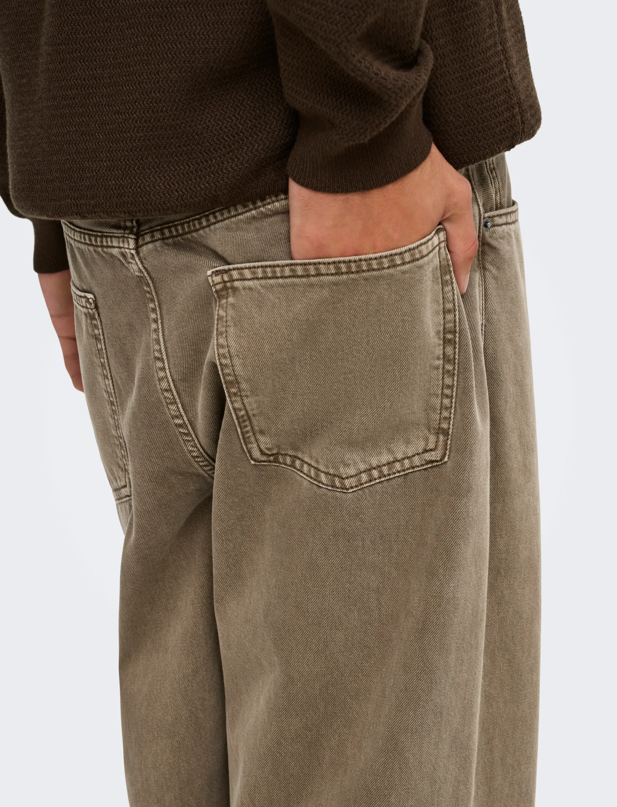 ONLY & SONS - ONSFADE LOOSE COL BOX 1427 AZG DNM KA - weite jeans - desert taupe - 5