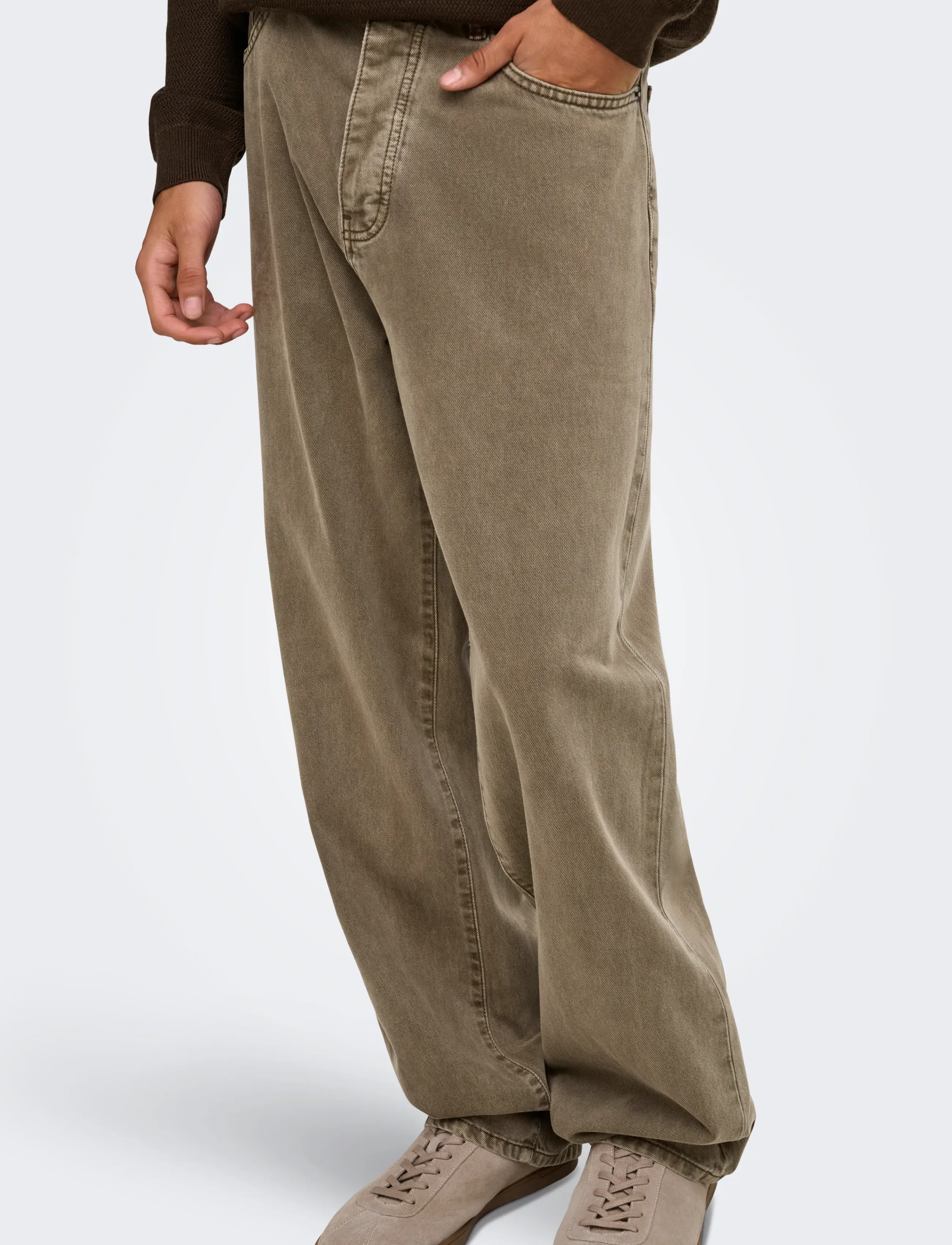 ONLY & SONS ONSFADE LOOSE COL BOX 1427 AZG DNM KA - Kläder - DESERT TAUPE / brown