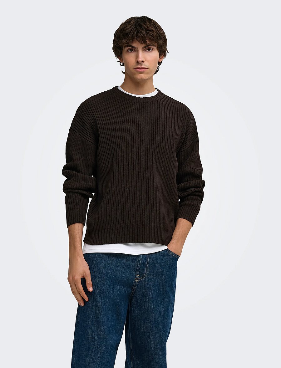 ONLY & SONS - ONSARLOK L/S CREW KNIT - rund hals - coffee bean - 0