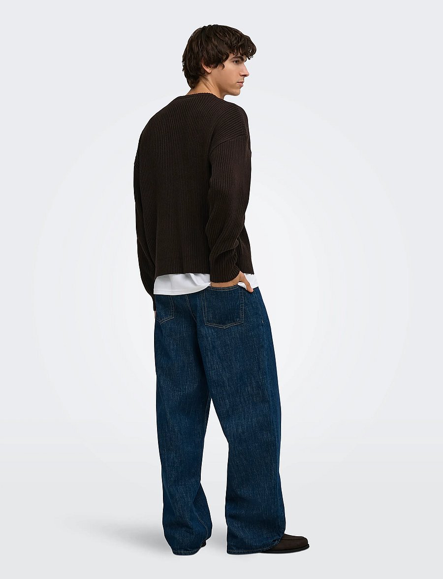 ONLY & SONS - ONSARLOK L/S CREW KNIT - rund hals - coffee bean - 3