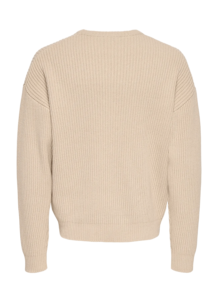ONLY & SONS - ONSARLOK L/S CREW KNIT - round necks - oatmeal - 2