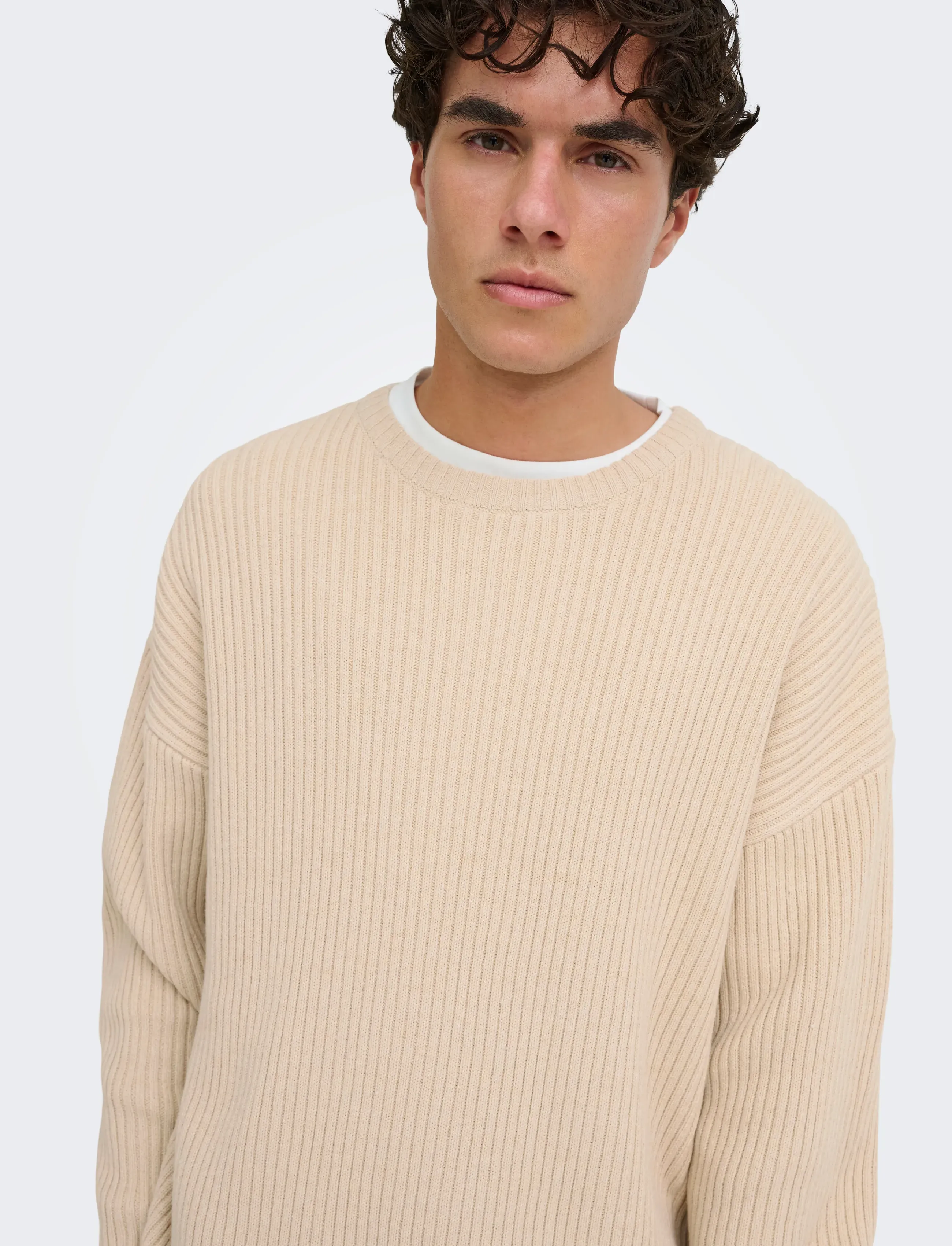 ONLY & SONS ONSARLOK L/S CREW KNIT - Clothing - OATMEAL / beige