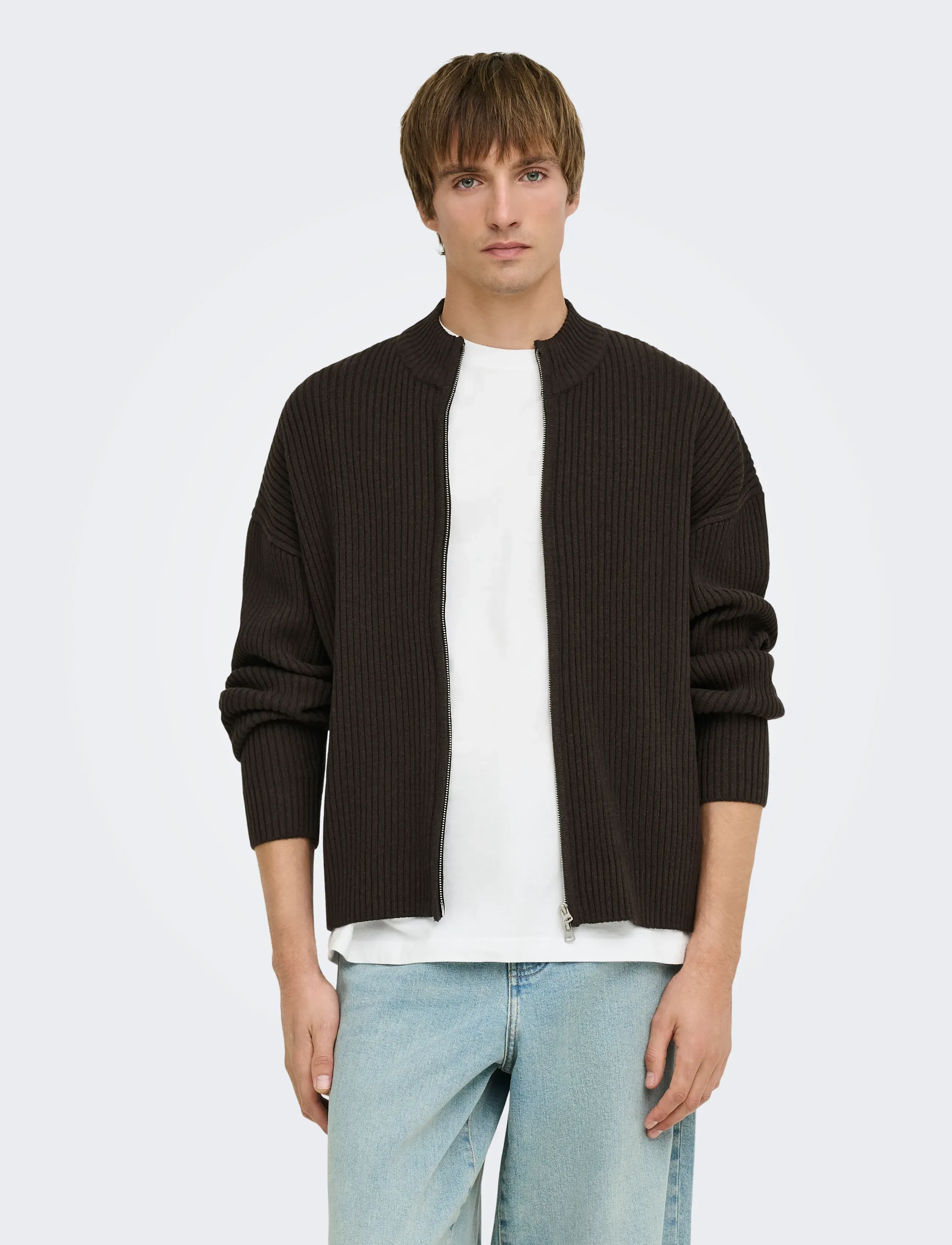 ONLY & SONS - ONSARLOK L/S CARDIGAN KNIT - koftor - coffee bean - 0
