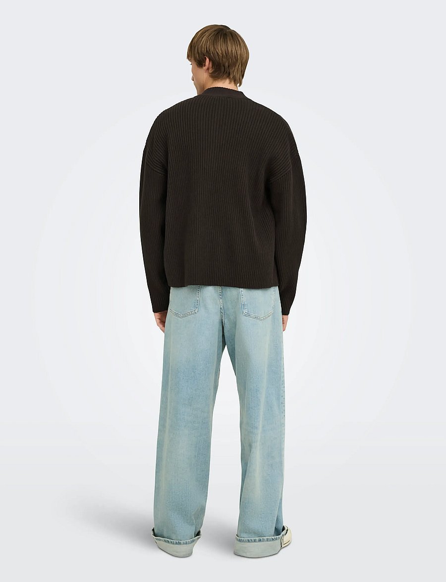 ONLY & SONS - ONSARLOK L/S CARDIGAN KNIT - koftor - coffee bean - 3