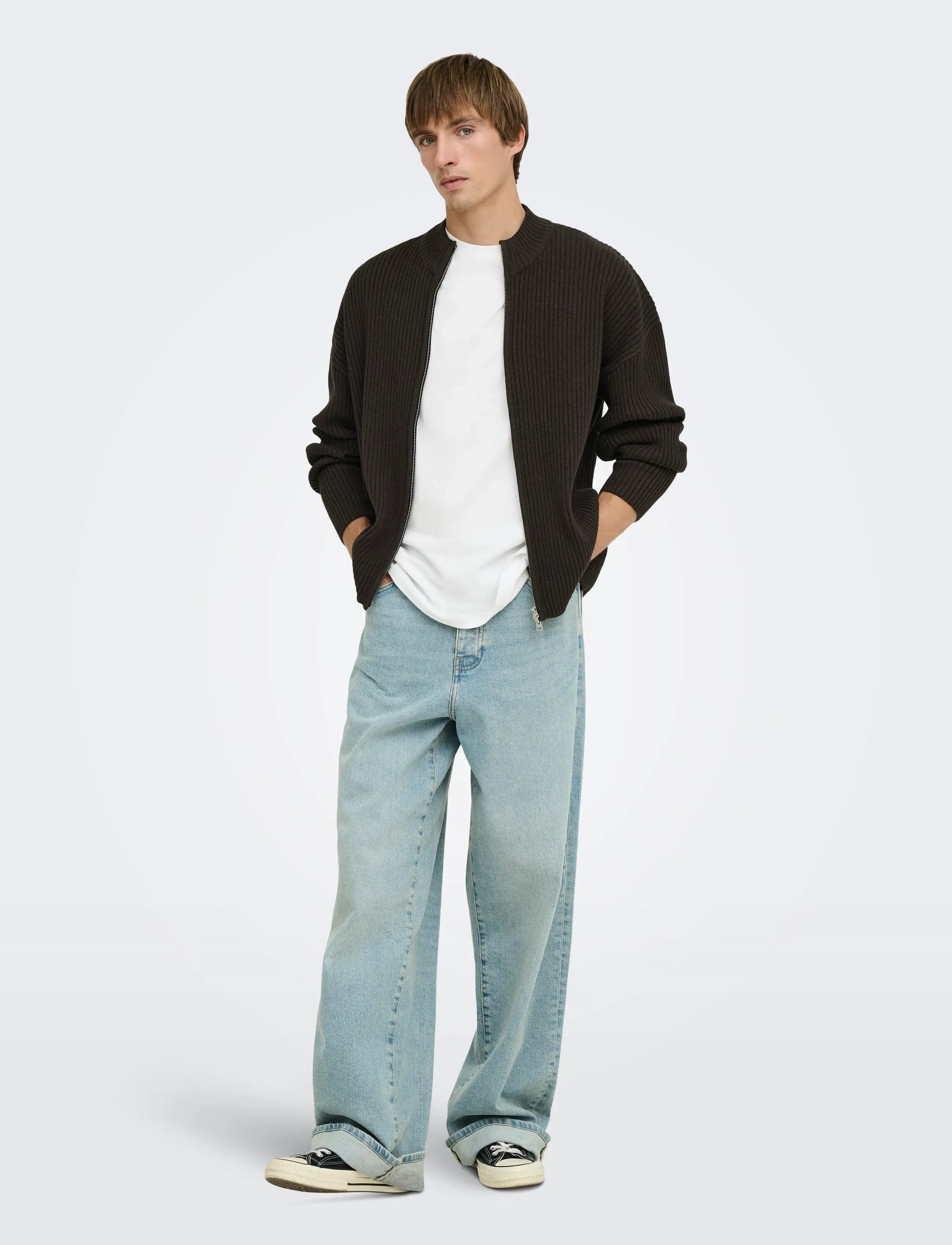ONLY & SONS - ONSARLOK L/S CARDIGAN KNIT - koftor - coffee bean - 4