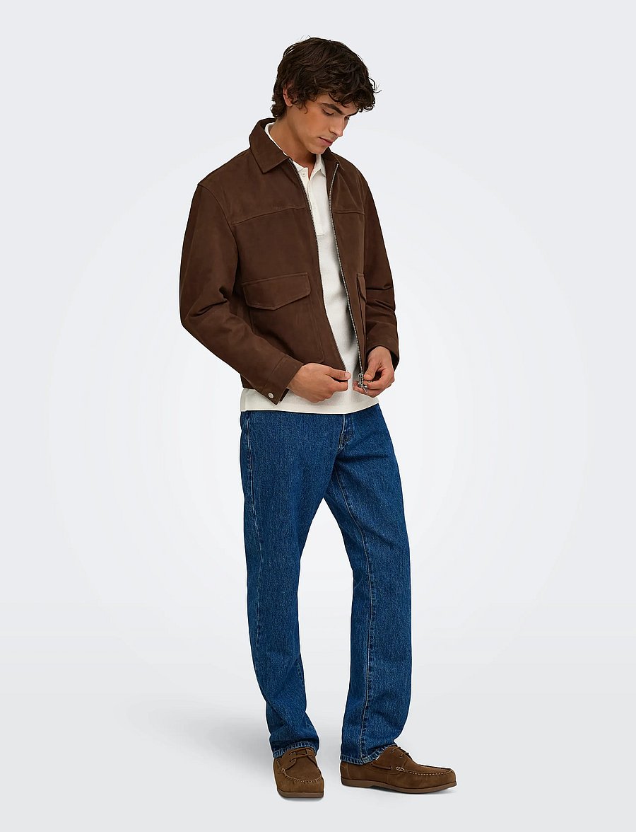 ONLY & SONS - ONSNIKOLAJ SUEDE JACKET OTW - fall jackets - coffee bean - 4