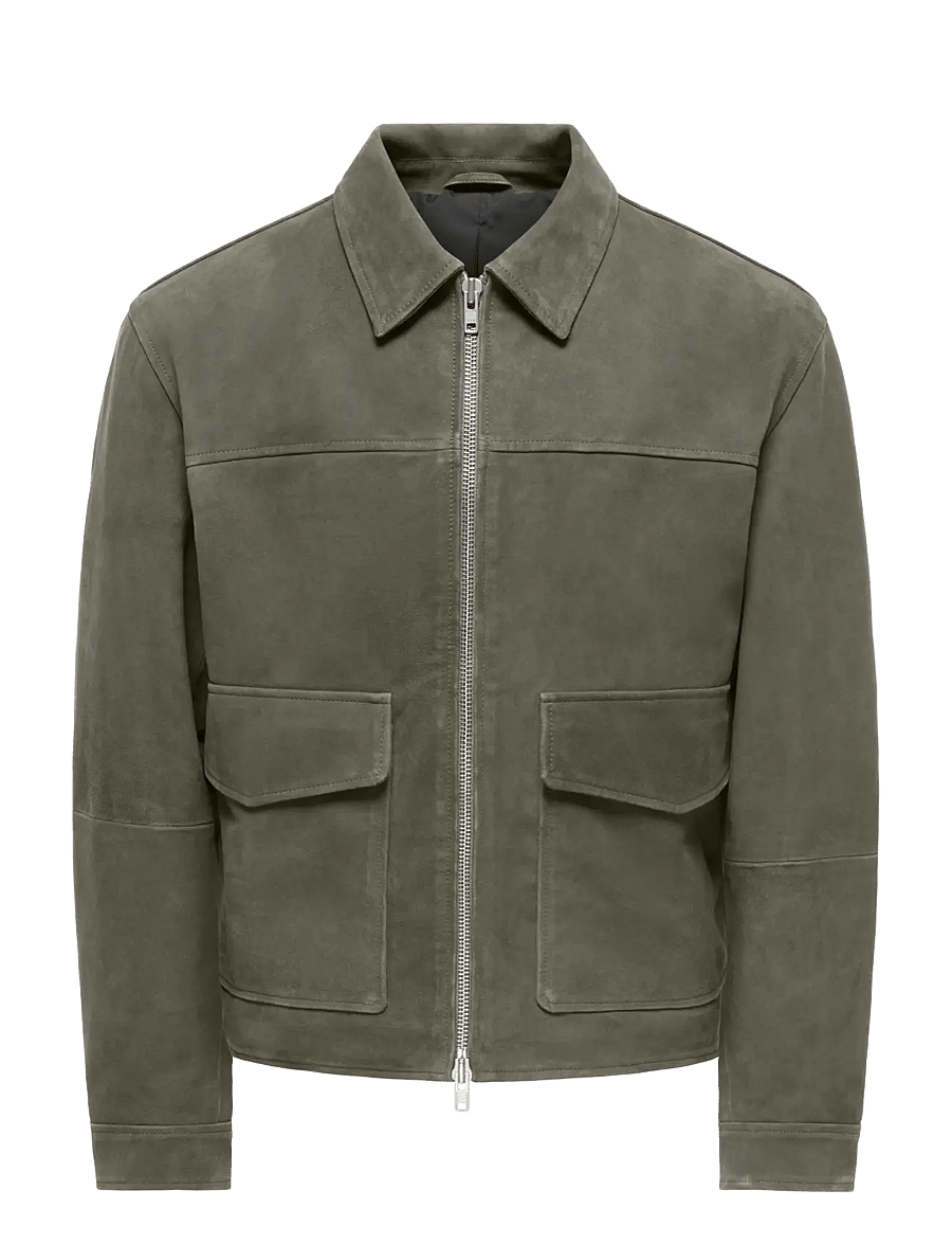 ONLY & SONS - ONSNIKOLAJ SUEDE JACKET OTW - vårjackor - dusty olive - 0