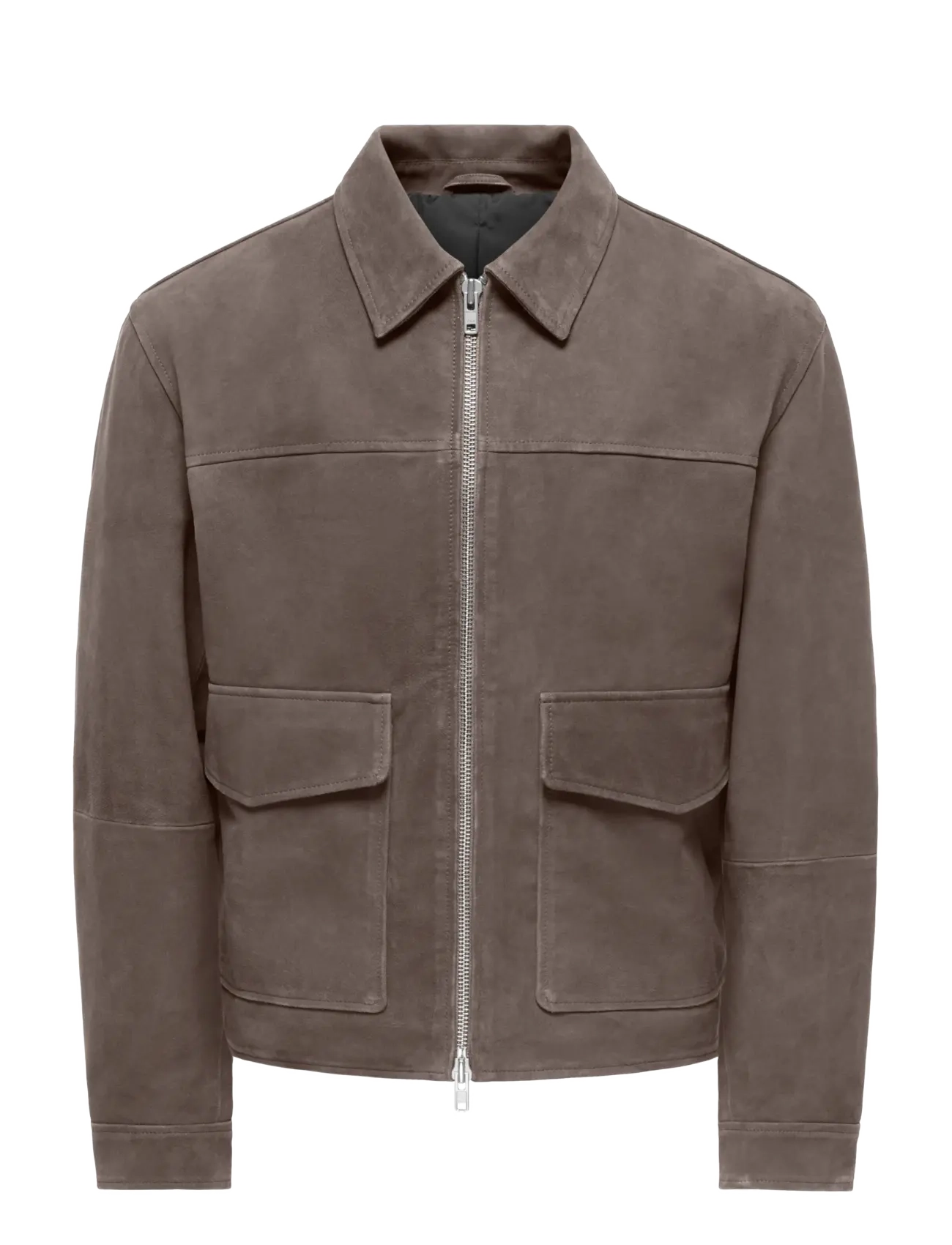 ONLY & SONS ONSNIKOLAJ SUEDE JACKET OTW - Forårsjakker - FALCON / brown