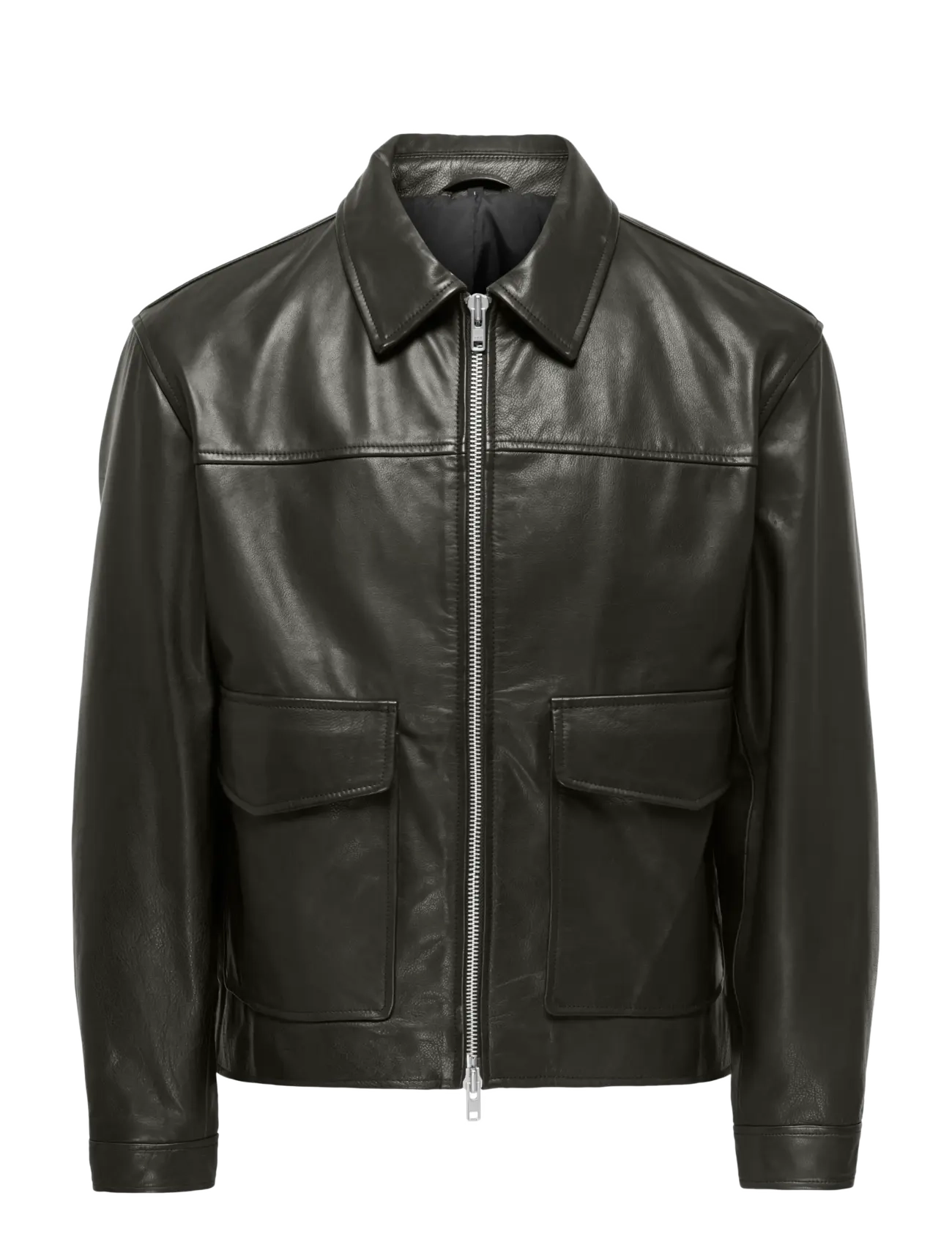 ONLY & SONS ONSNIKO LEATHER JACKET OTW - Forårsjakker - BELUGA / black