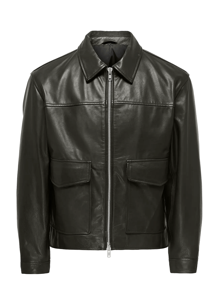 ONLY & SONS - ONSNIKO LEATHER JACKET OTW - beluga - 0