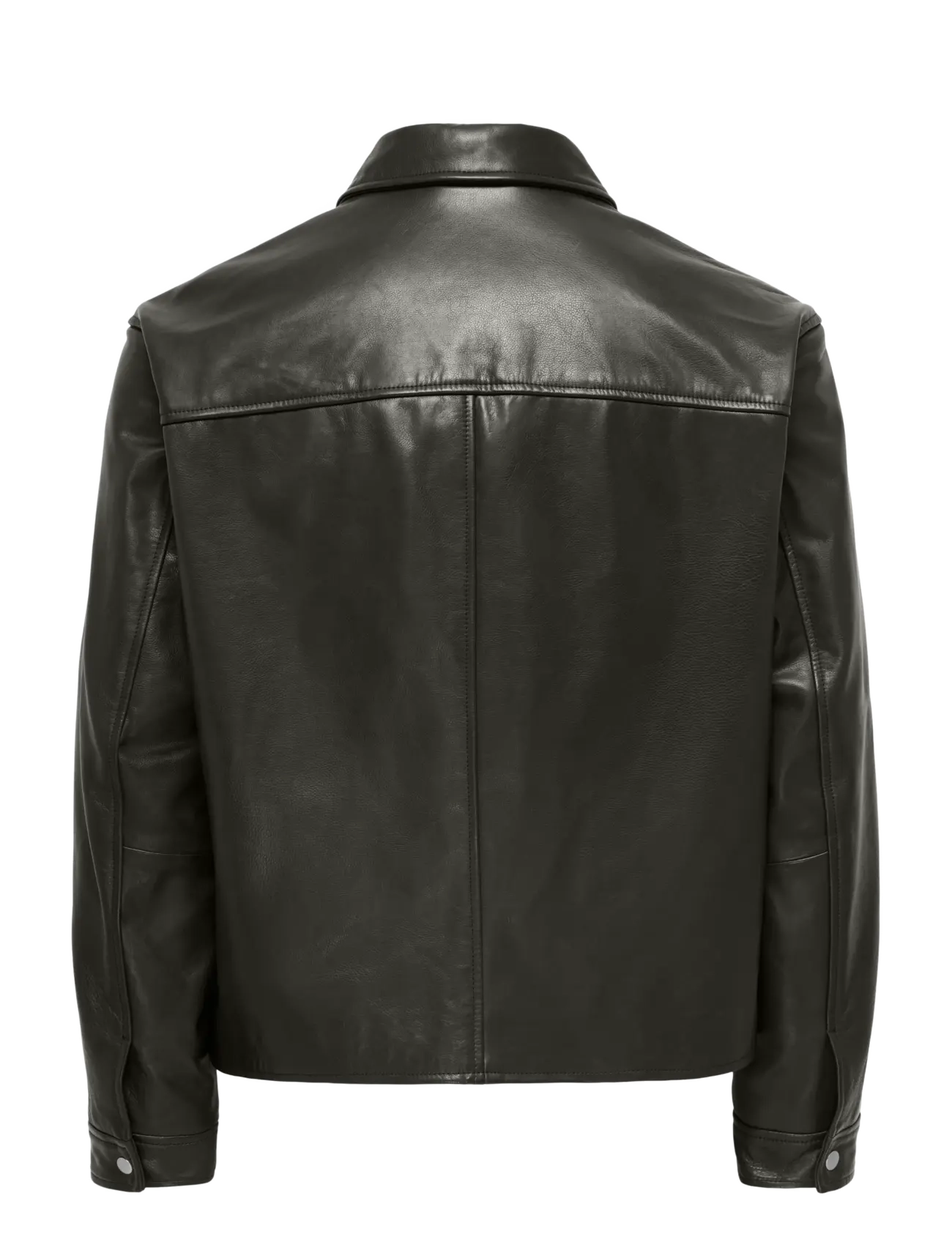 ONLY & SONS - ONSNIKO LEATHER JACKET OTW - beluga - 1