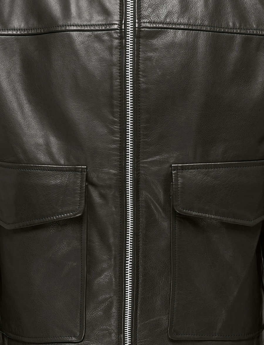 ONLY & SONS - ONSNIKO LEATHER JACKET OTW - beluga - 2