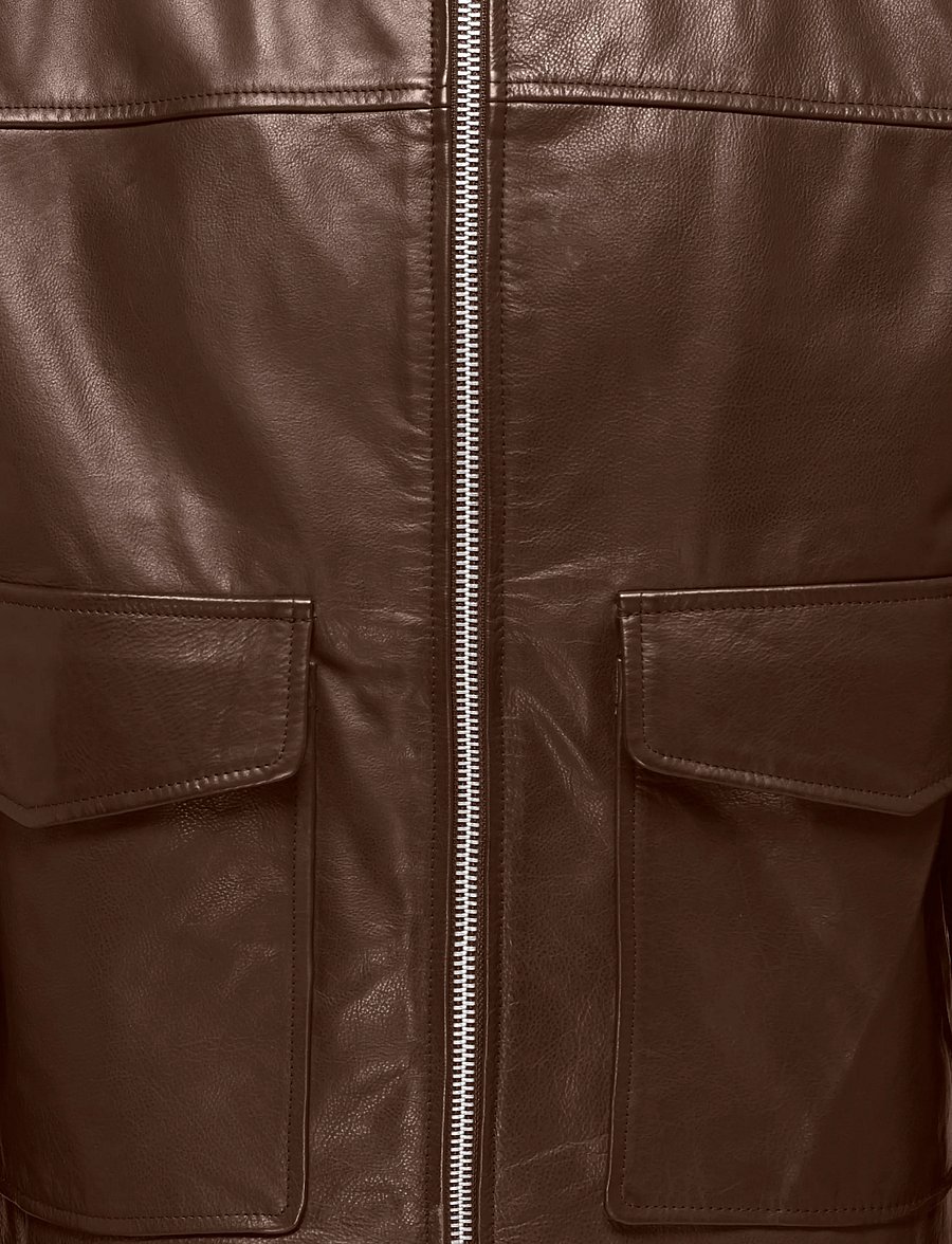 ONLY & SONS - ONSNIKO LEATHER JACKET OTW - vårjackor - coffee bean - 2