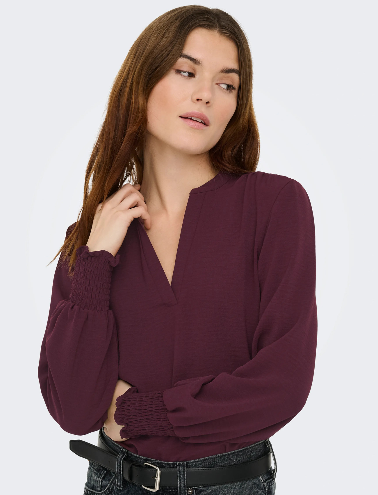 ONLY Onlmette V-Neck Smock Top blusar dam – bild 10