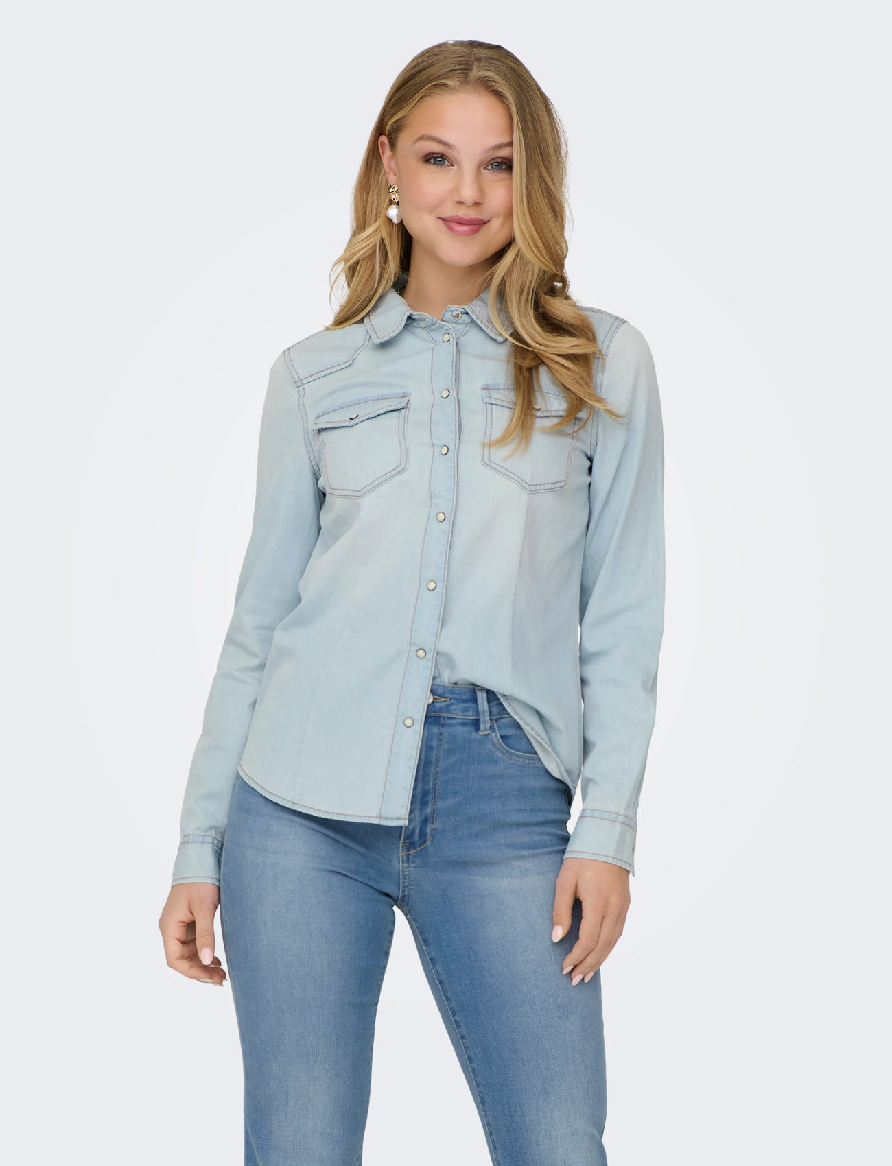 ONLY Onlalexa L/S Dnm Shirt Ana Noos - - XS 1