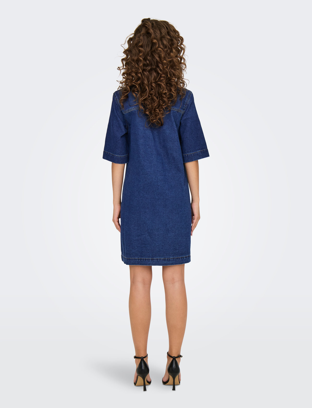 ONLY Onlbelle S/S BUTTON DRESS DNM klänningar dam – bild 3