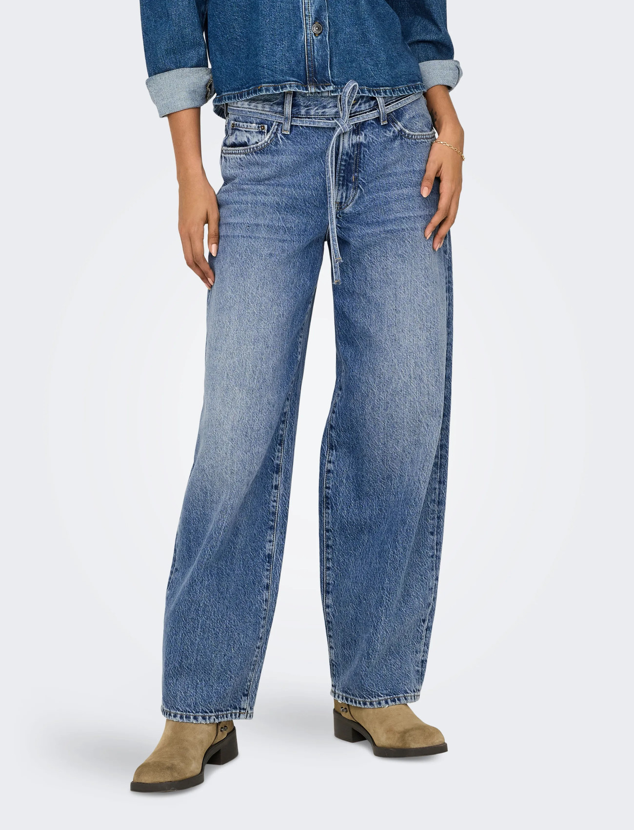 ONLY Onlgianna Mw Straight Dnm raka jeans dam – bild 6