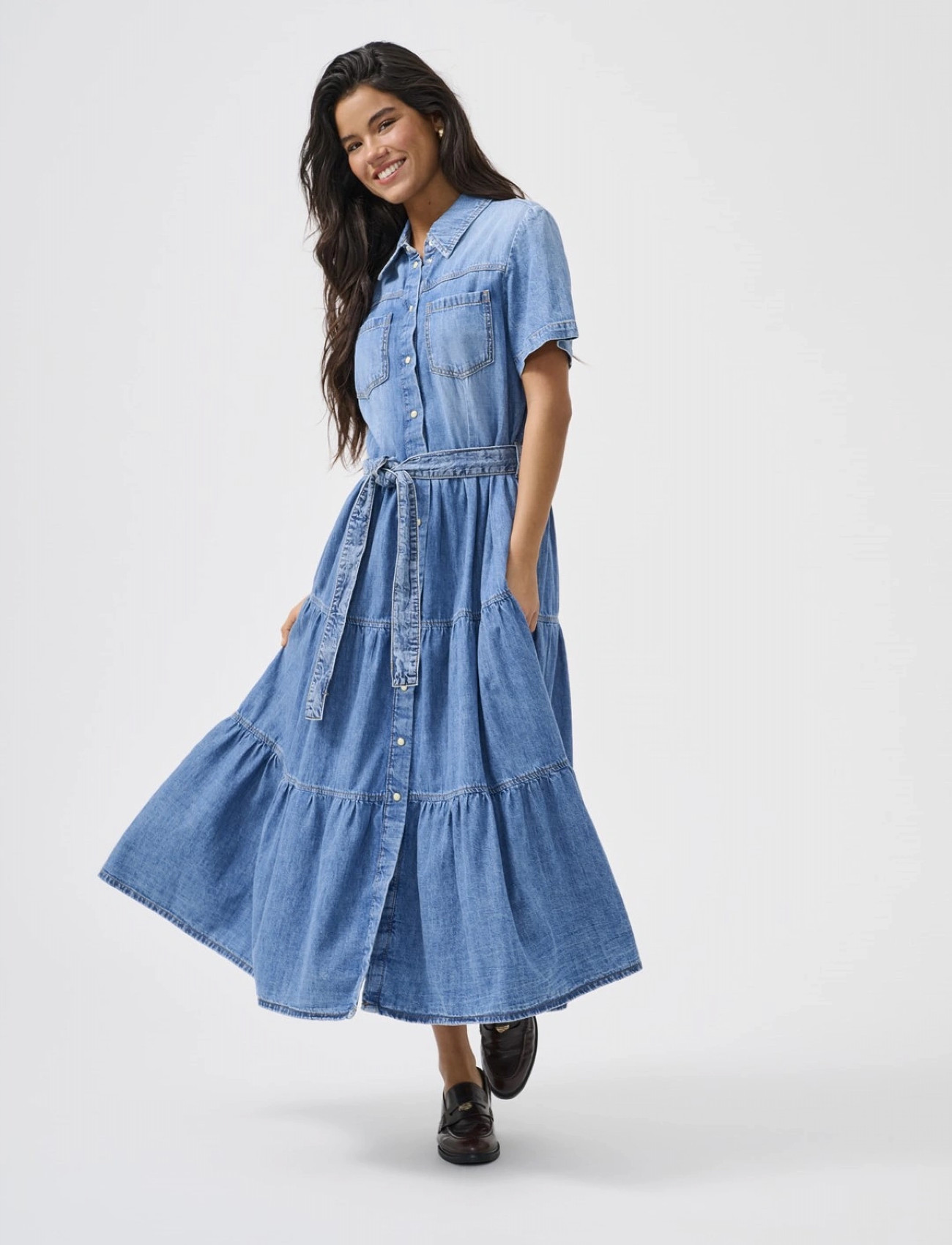 ONLY Onlaliyah S/S Layer Dnm Dress Akm Noos - - M 1