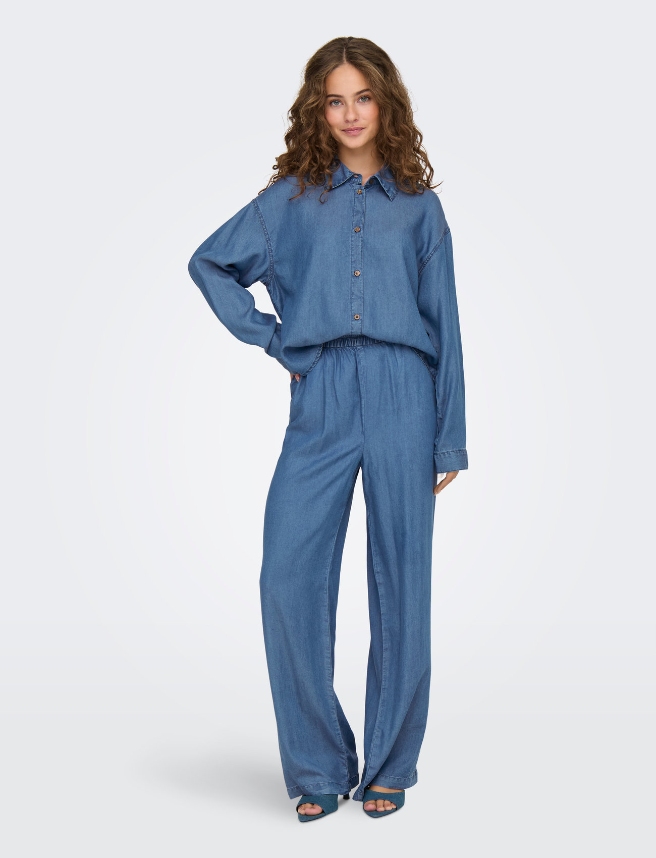 ONLY Onlcharis Life Ls Shirt Cc Wvn - Blue - XS 2