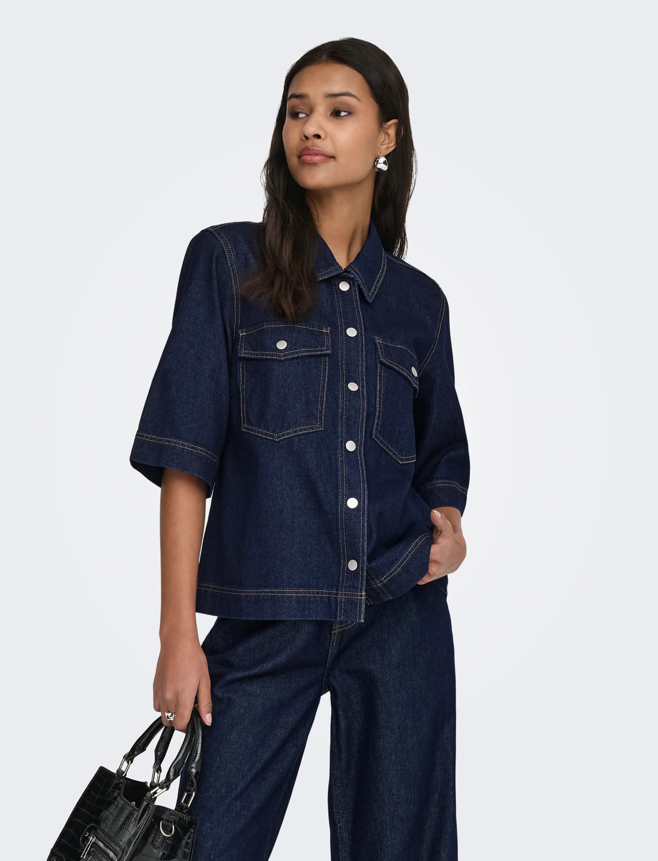 ONLY Onlbelle S/S Shirt Dnm Gua Noos - - XS 2
