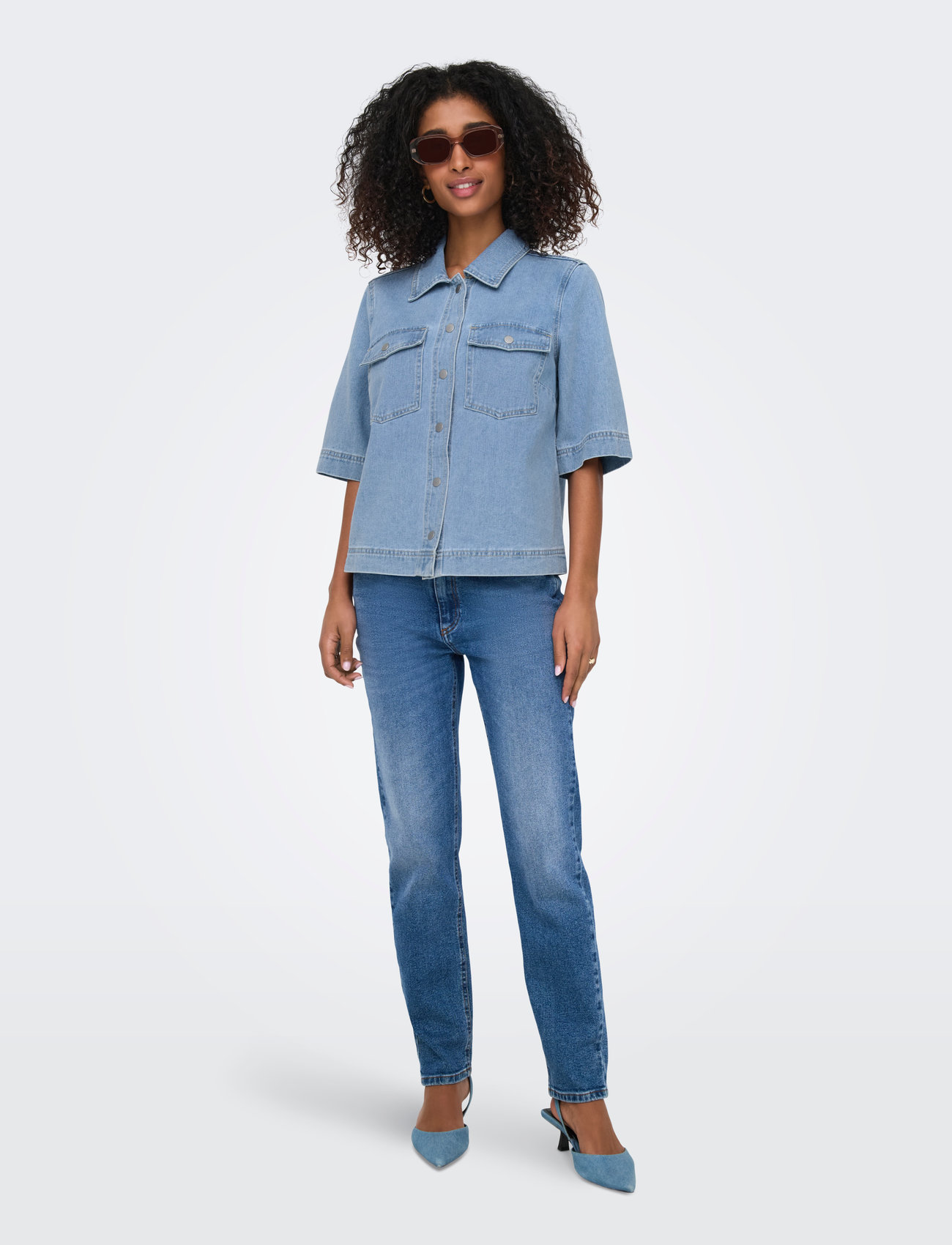 ONLY Onlbelle S/S Shirt Dnm Gua Noos - - XS 1