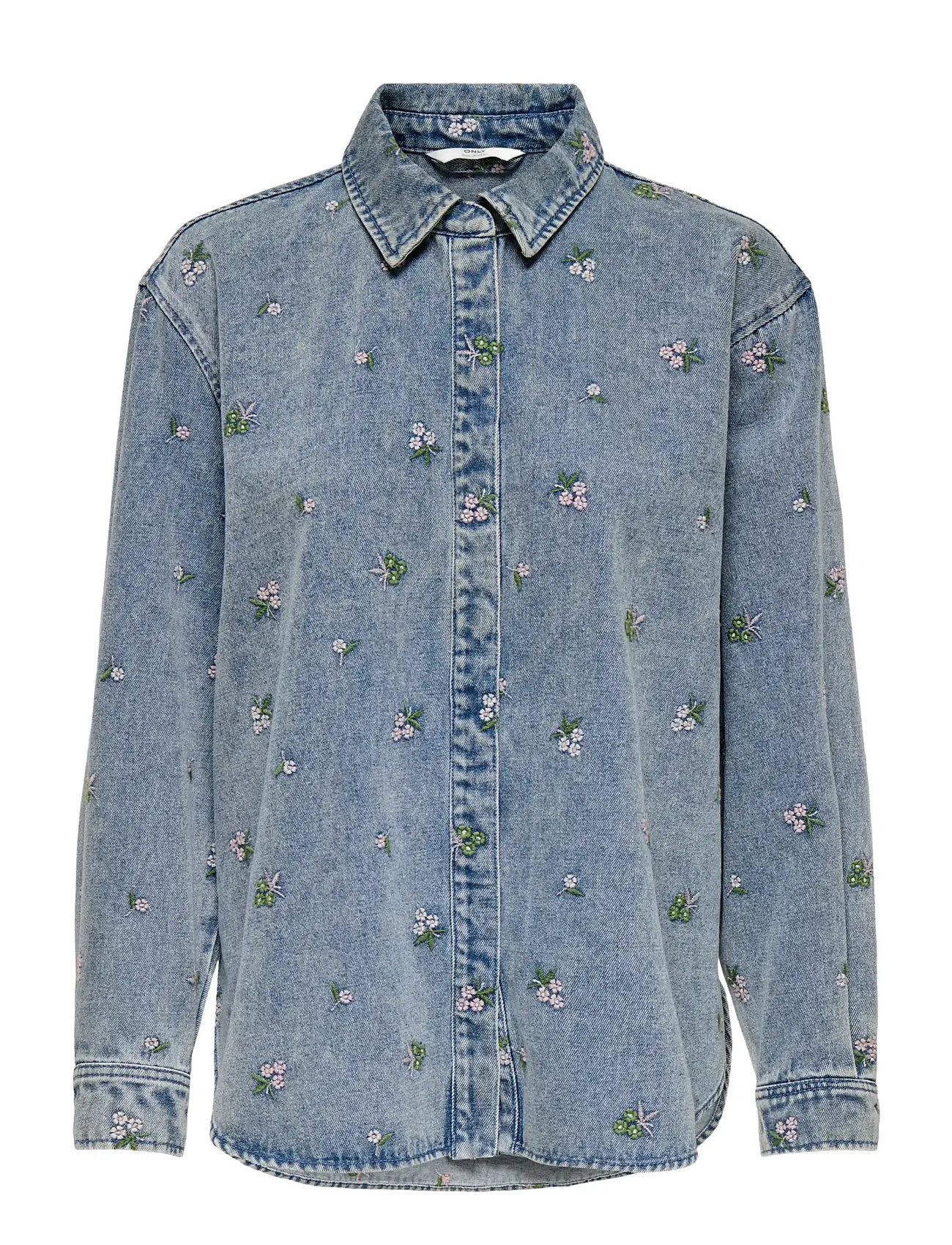 ONLY | Onlvera L/S Flower Emb Shirt Dnm Noos | L