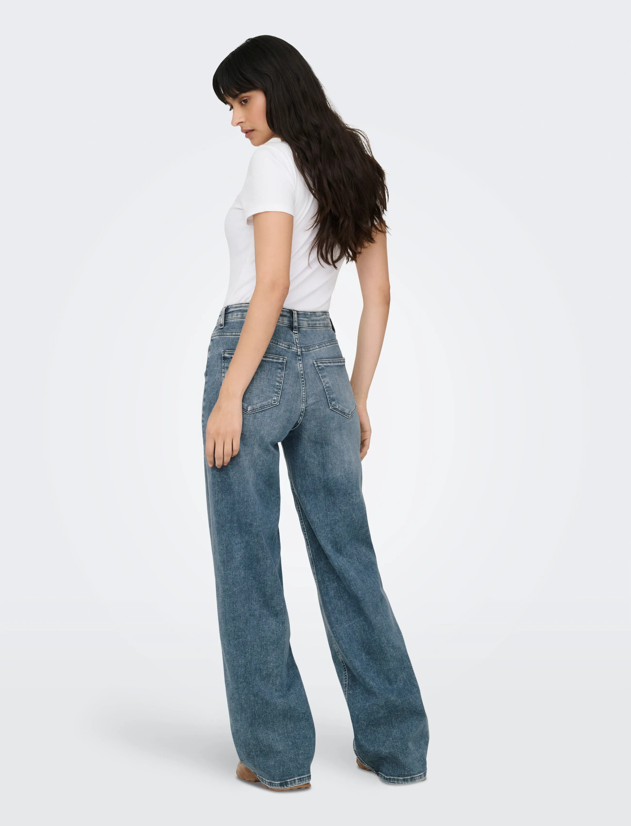 ONLY Onlmadison Blush Hw Wide Dnm R vida jeans dam – bild 6