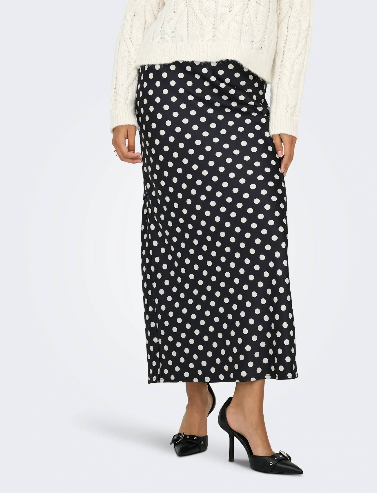 ONLY Onllydia Long Satin Skirt Wvn - Black - XS