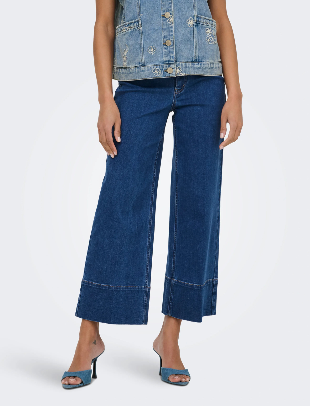 ONLY Onlmadison Hw Do Bt Crp Wd Dnm Gua85Noos - Navy - XS x 32 1