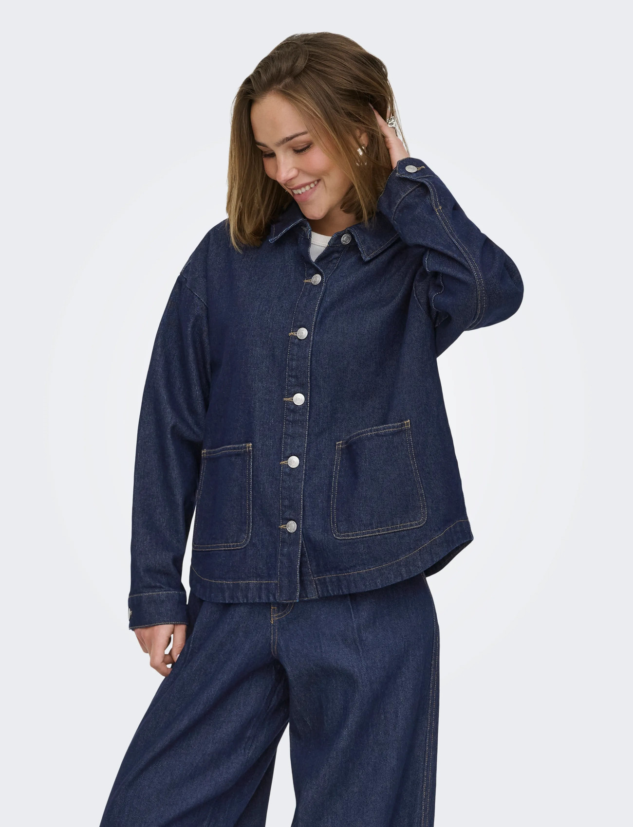 ONLY Onllara Ls Dnm Shacket Gua Noos - Navy - M 2
