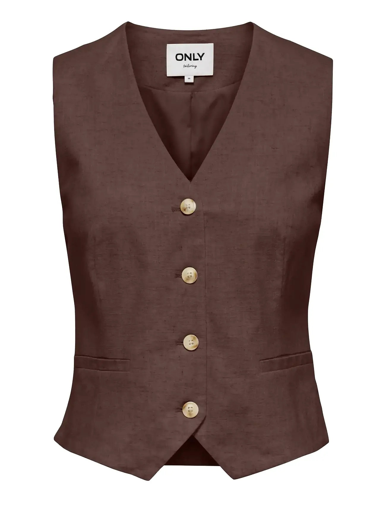 ONLY Onlsiesta S/L Linen Bl Vest Tlr - Brown - 34
