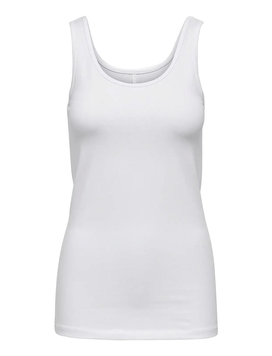 ONLY - ONLLIVE LOVE S/L TANK TOP NOOS - hihattomat paidat - white - 1