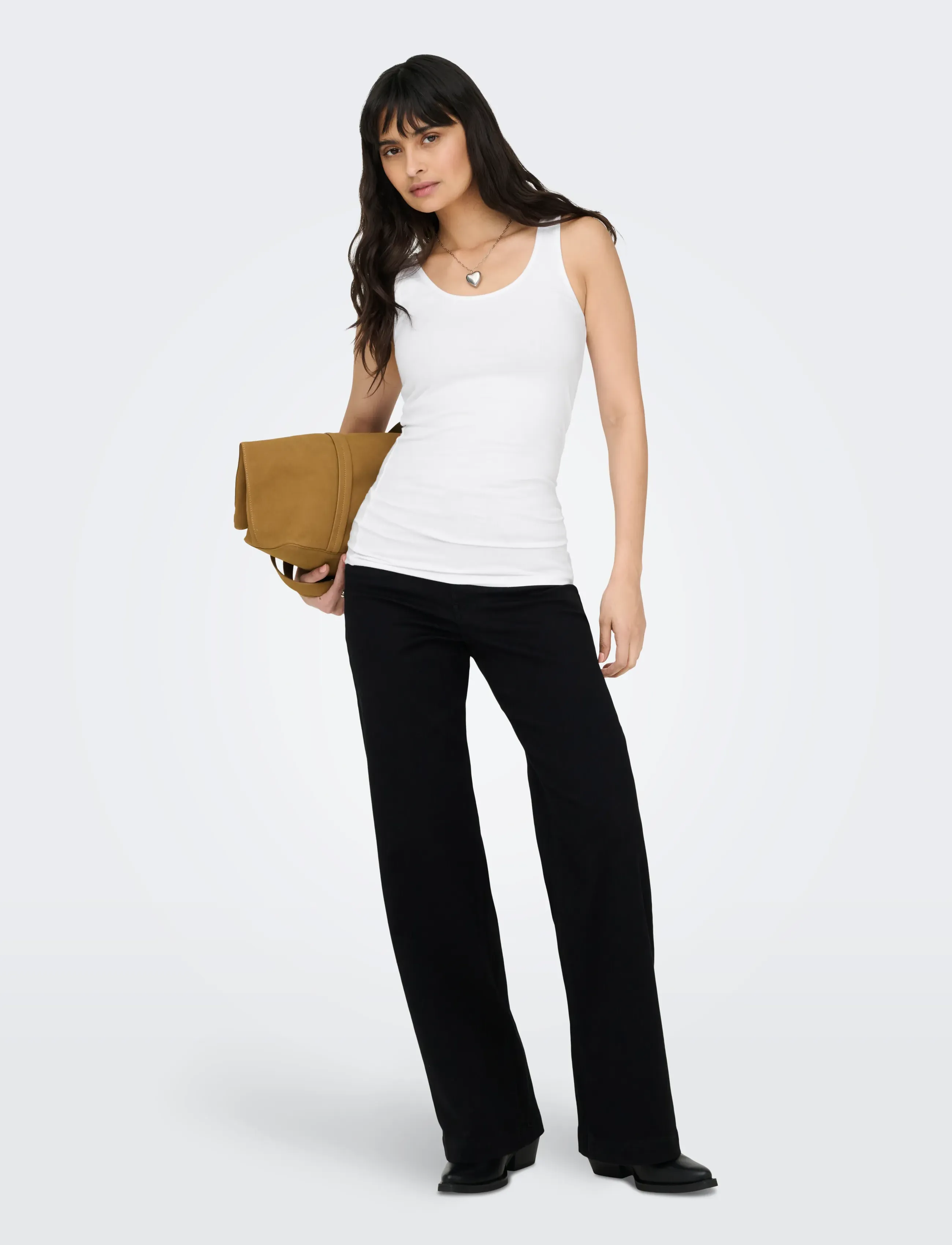 ONLY - ONLLIVE LOVE S/L TANK TOP NOOS - hihattomat paidat - white - 4
