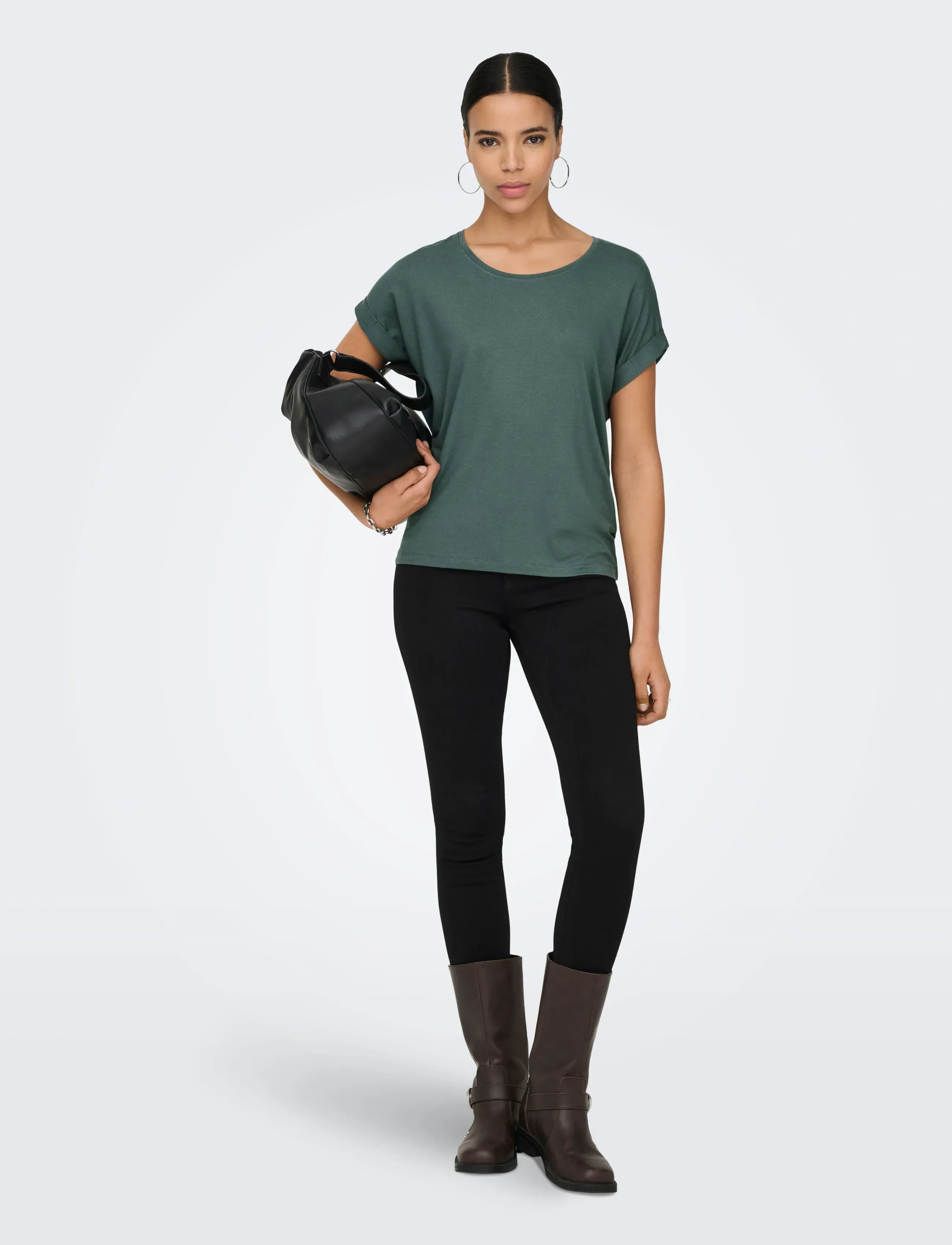 ONLY - ONLMOSTER S/S O-NECK TOP NOOS JRS - t-shirts - balsam green - 4