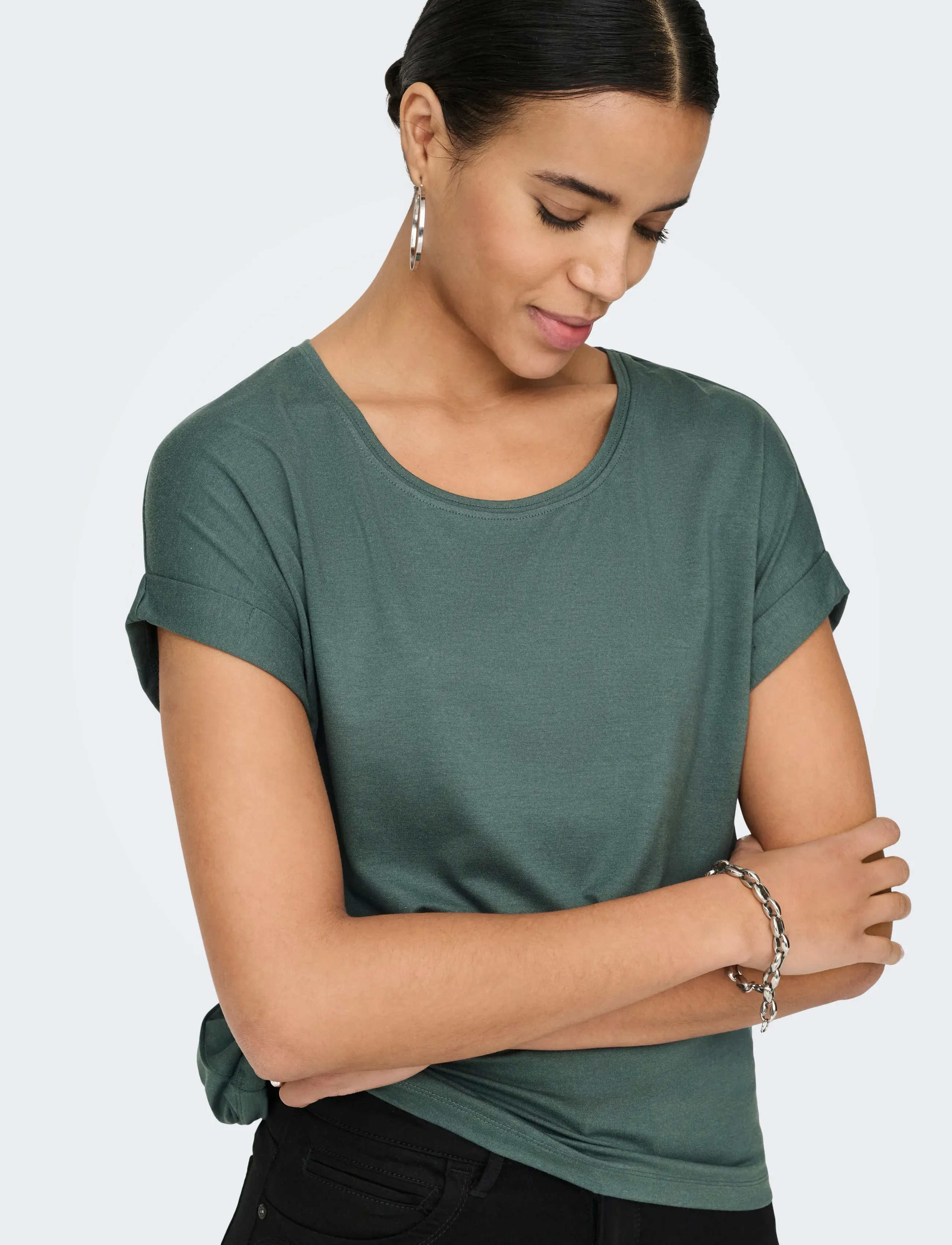 ONLY - ONLMOSTER S/S O-NECK TOP NOOS JRS - t-shirts - balsam green - 5