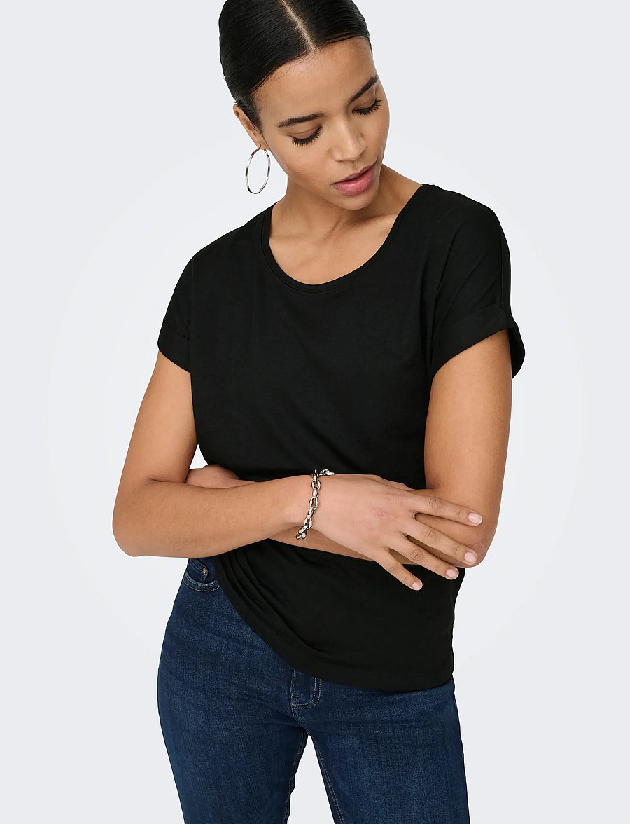 ONLY - ONLMOSTER S/S O-NECK TOP NOOS JRS - t-shirts - black - 5