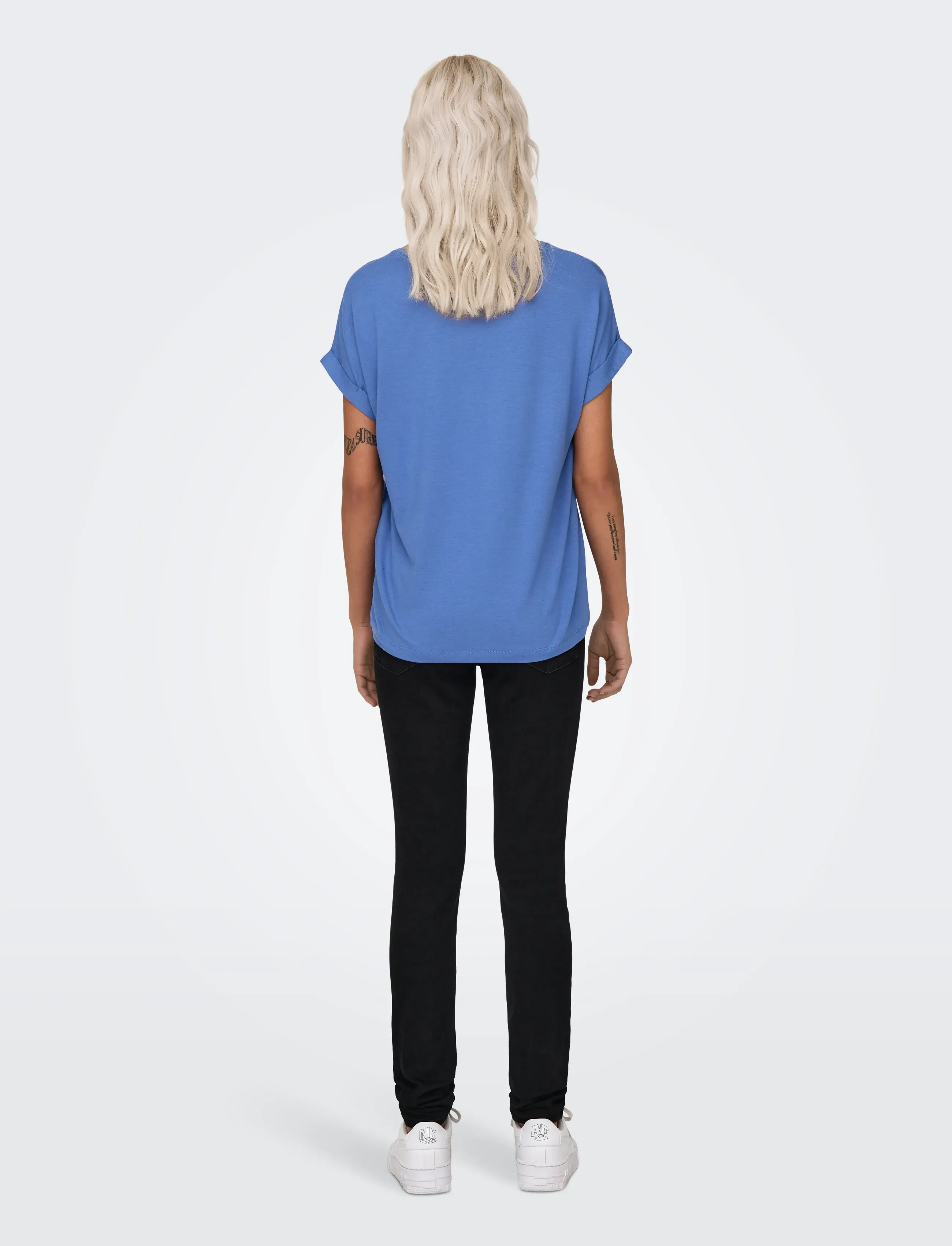 ONLY - ONLMOSTER S/S O-NECK TOP NOOS JRS - t-shirts - blue yonder - 3
