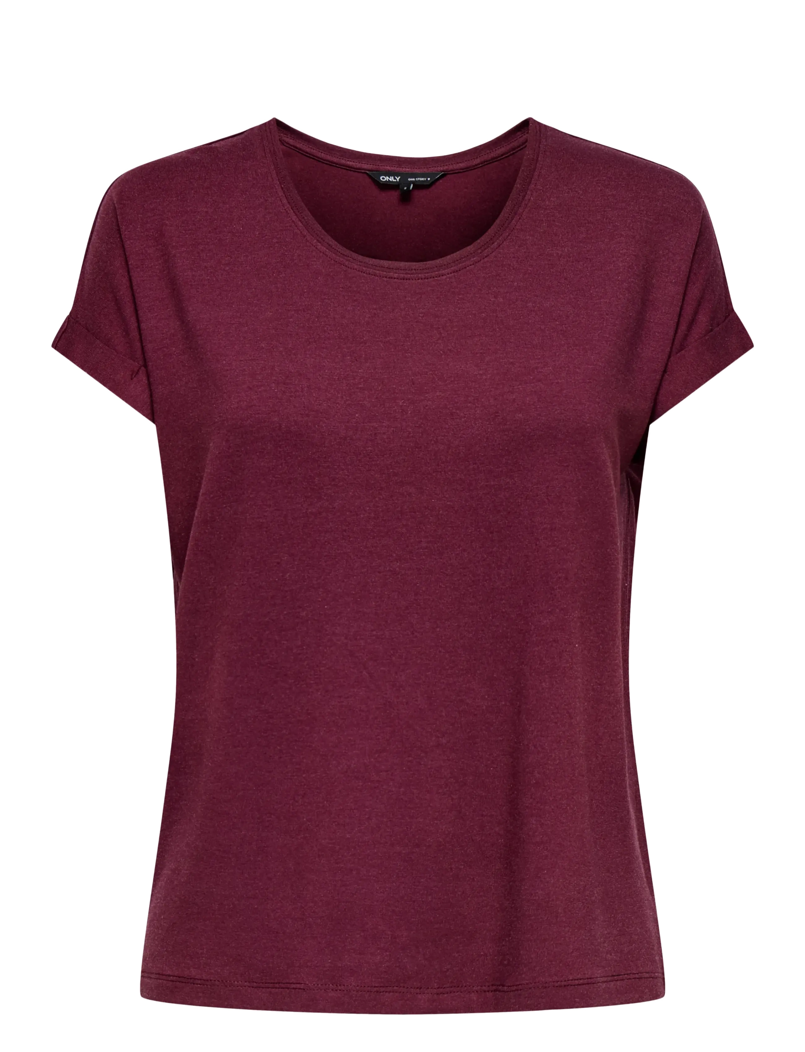 ONLY ONLMOSTER S/S O-NECK TOP NOOS JRS - T-Shirts & Tops - BURGUNDY / burgundy