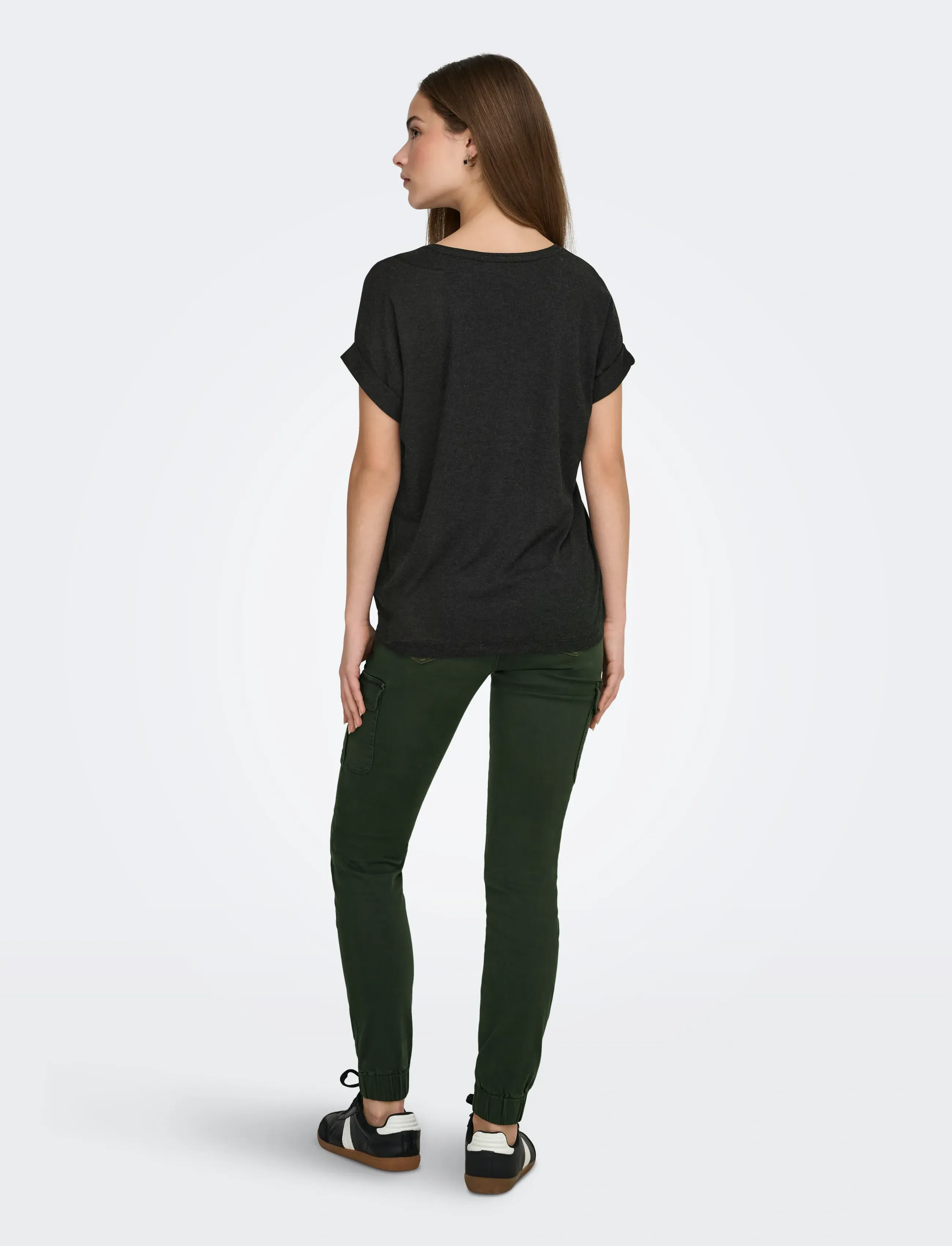 ONLY - ONLMOSTER S/S O-NECK TOP NOOS JRS - t-shirts - dark grey melange - 3